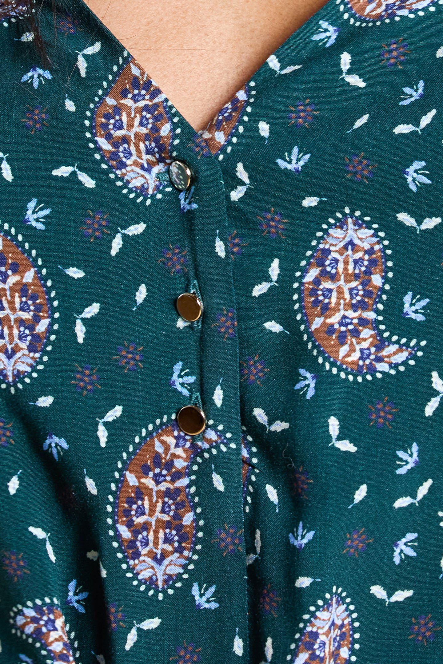 PAISLEY PRINT MIDNIGHT GREEN DRESS 7