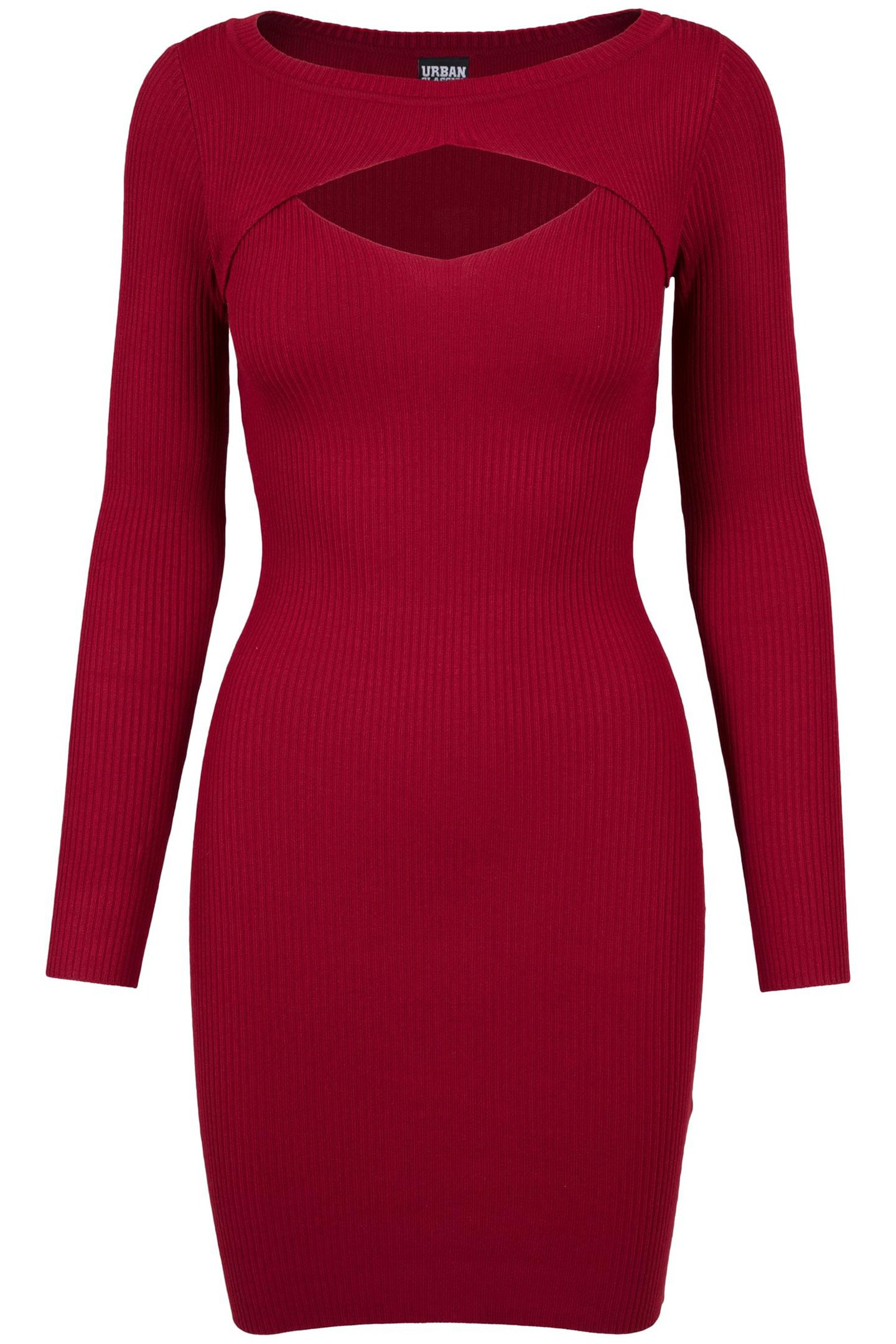 LADIES CUT OUT DRESS BURGUNDY by Urban Classics
