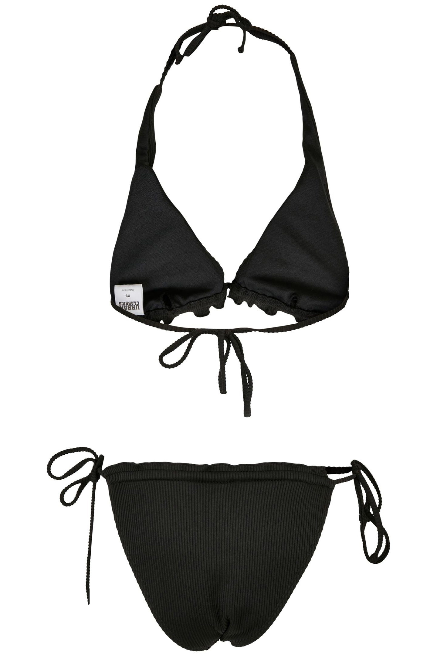 LADIES RIB BABYLOCK TRIANGLE BIKINI BLACK 2