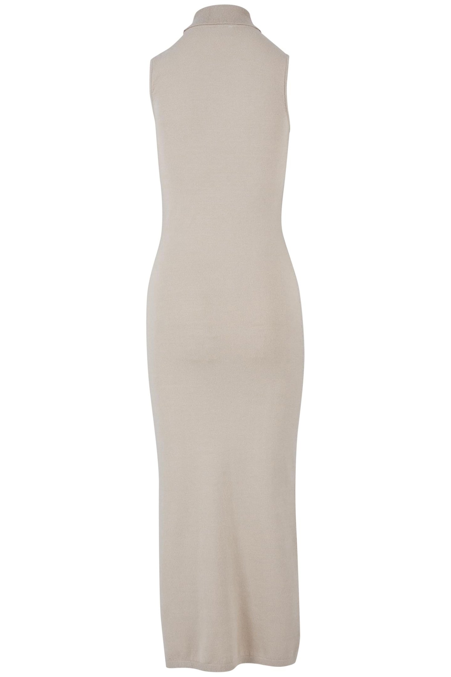 LADIES KNITTED ECO VISCOSE TURTLENECK DRESS WETSAND 2