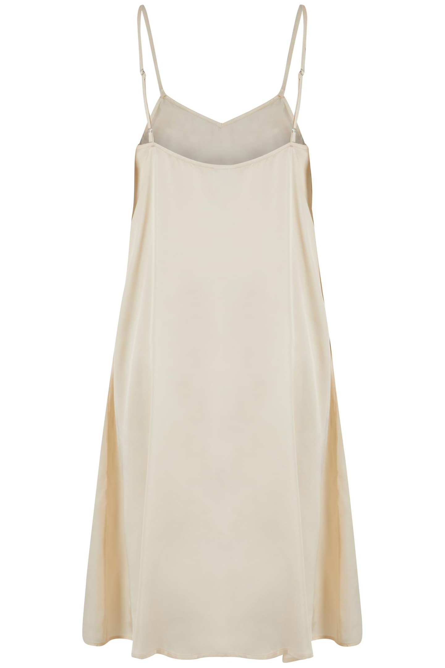 LADIES VISCOSE SATIN SLIP DRESS WHITESAND 2