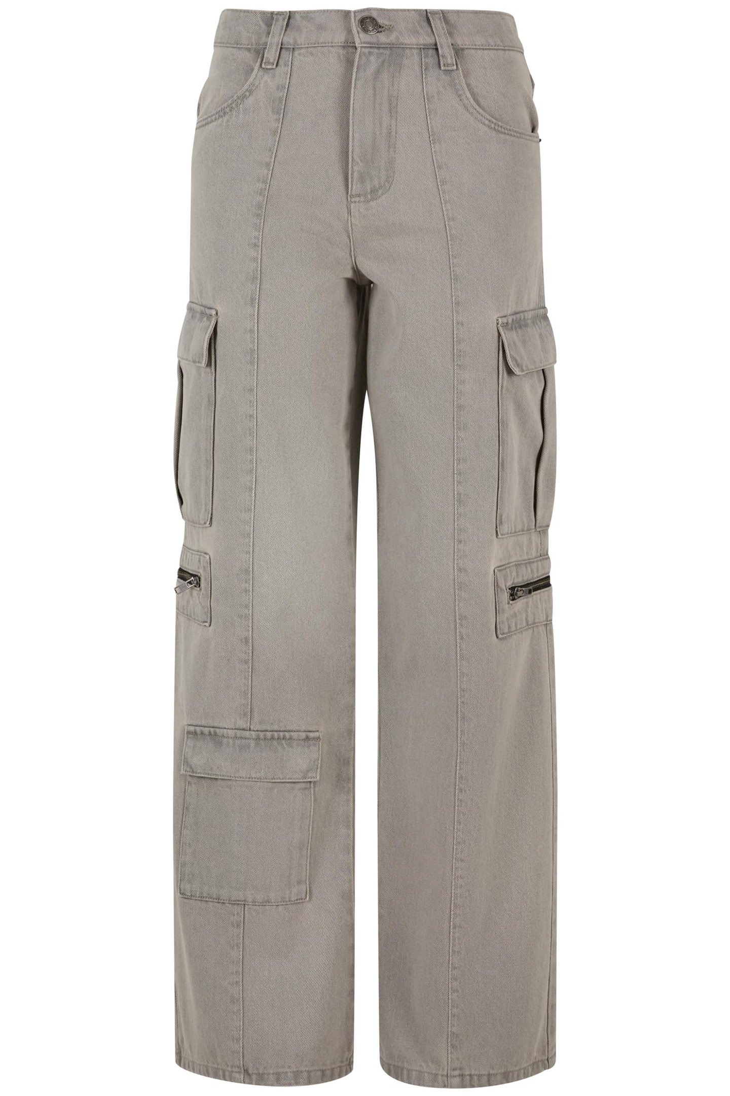 LADIES LOOSE UTILITY DENIM PANTS LIGHTER DIRTY WASHED by Urban Classics