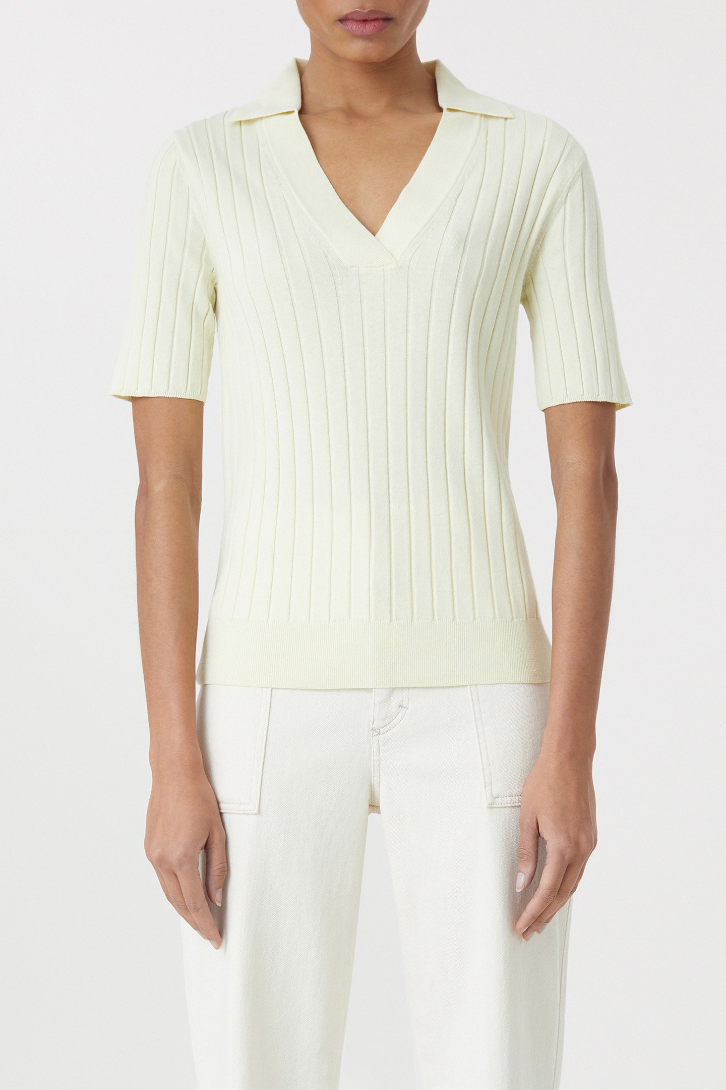 KNITTED POLO KNITS YELLOW ORCHID 1