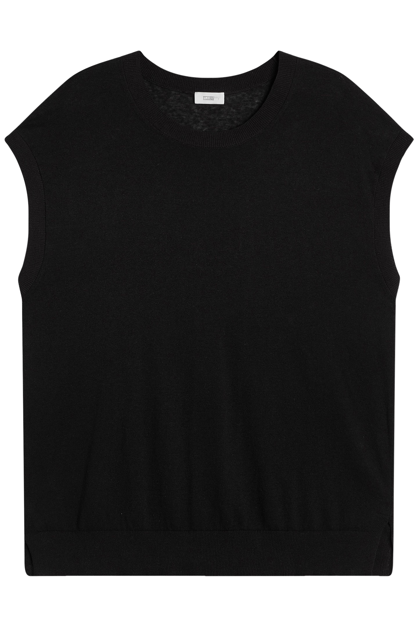 SLEEVELESS TOP KNITS BLACK 3