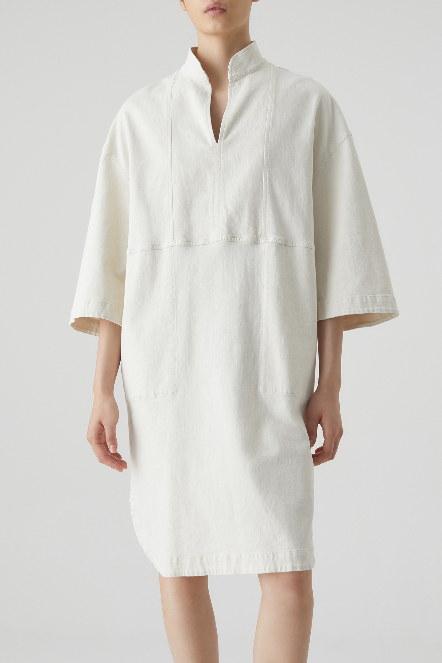 DENIM TUNIC DRESS DRESSES ECRU 1