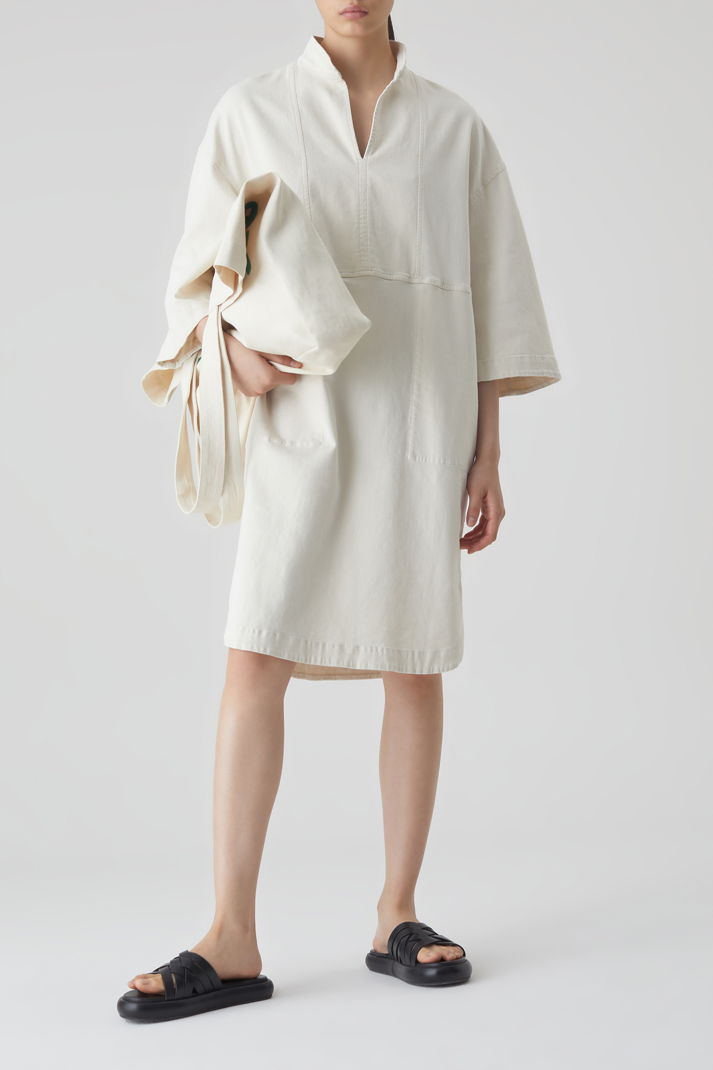 DENIM TUNIC DRESS DRESSES ECRU 2