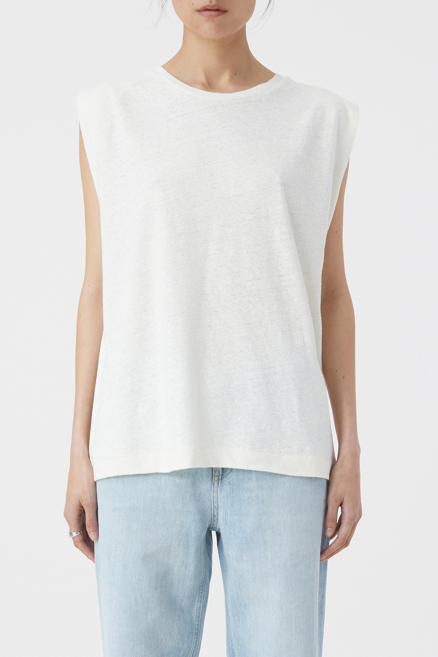SLEEVELESS T-SHIRT T-SHIRTS IVORY 1