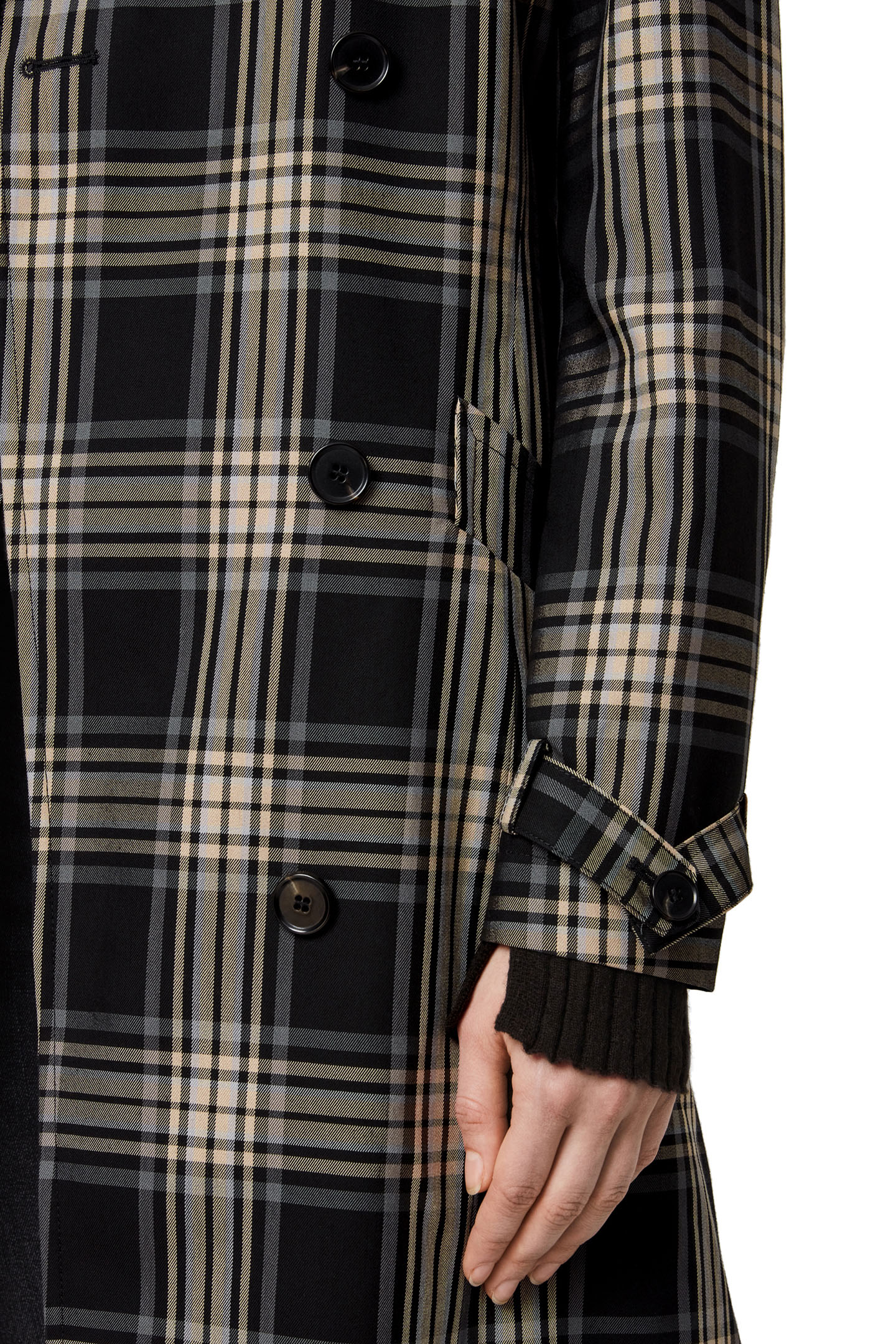 CHIARA CHECK TRENCH BLACK/CHALK WHITE 7