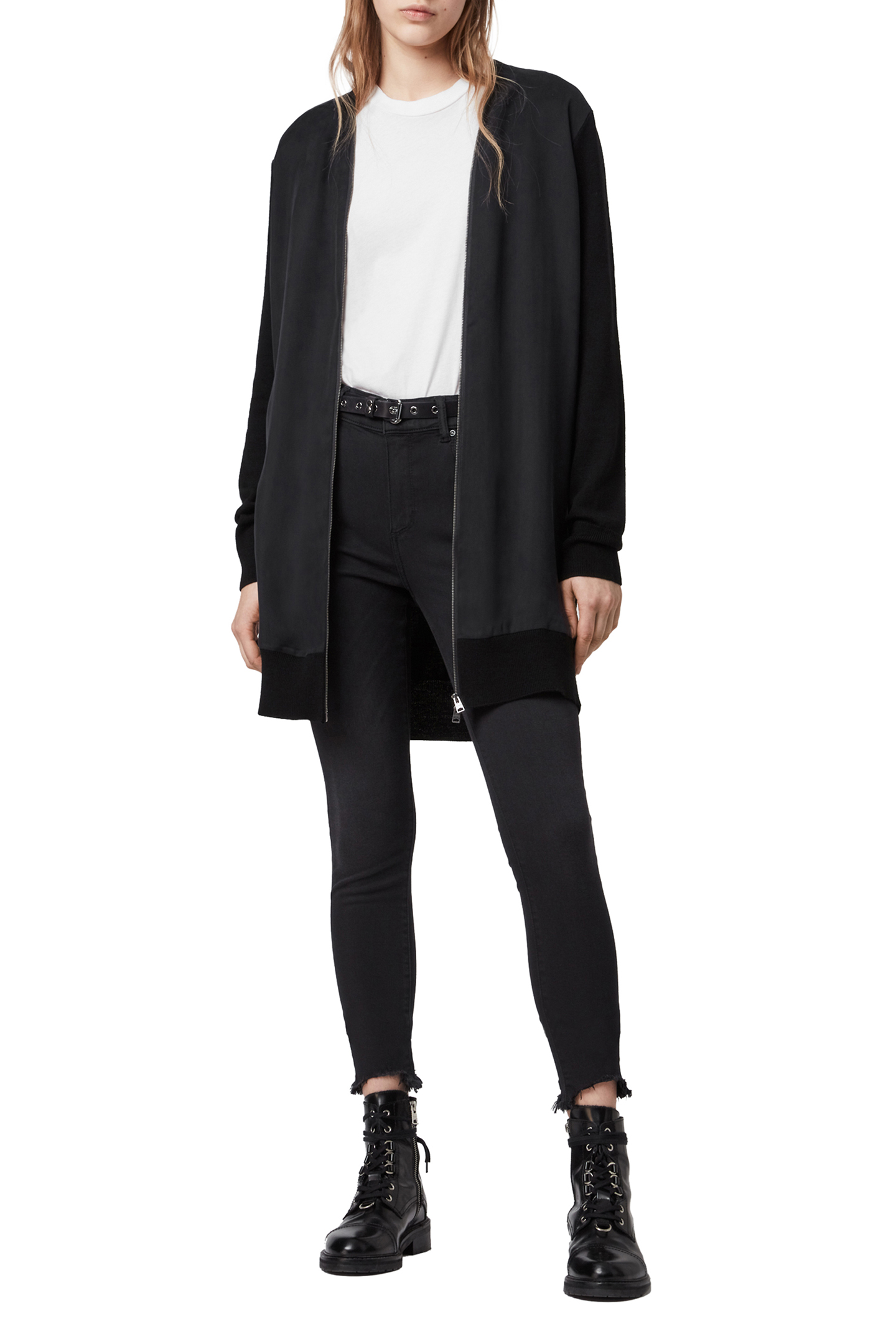 JAMIE ZIP CARDIGAN BLACK/INK NAVY 2
