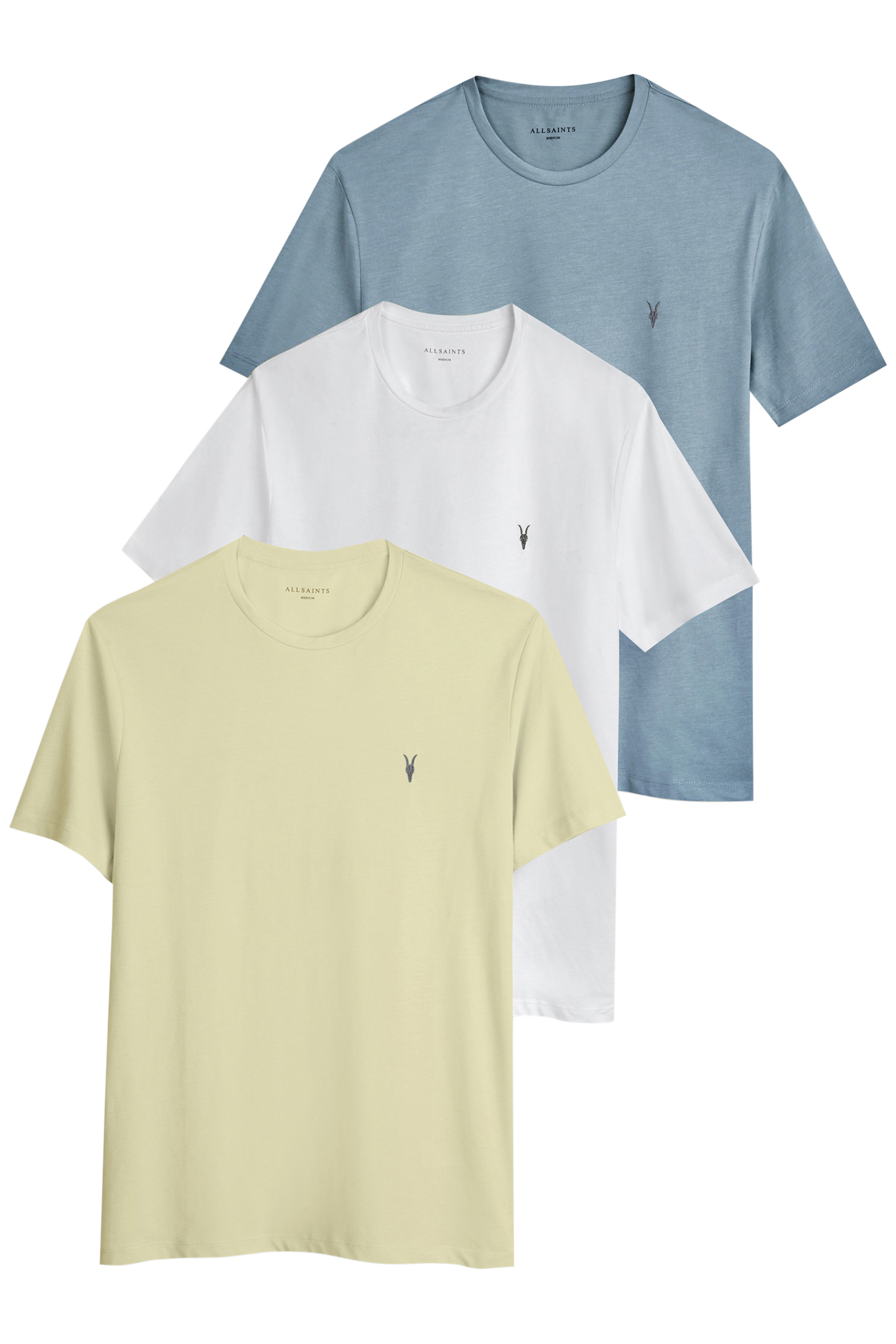 BRACE SS CREW 3 PK OPTIC/BLUE/YELLOW by AllSaints