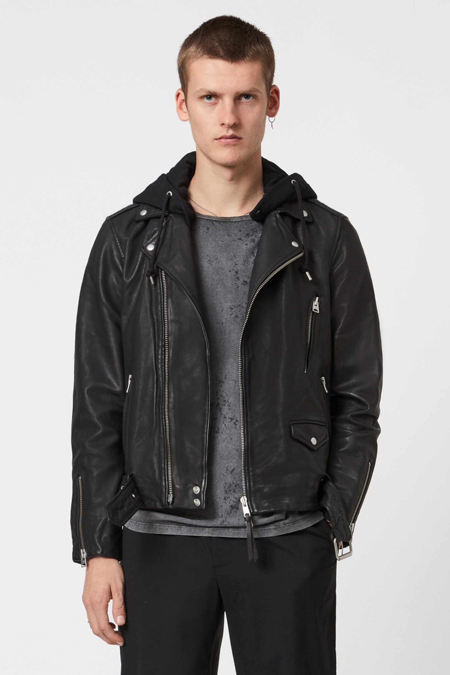 RENZO BIKER JET BLACK by AllSaints