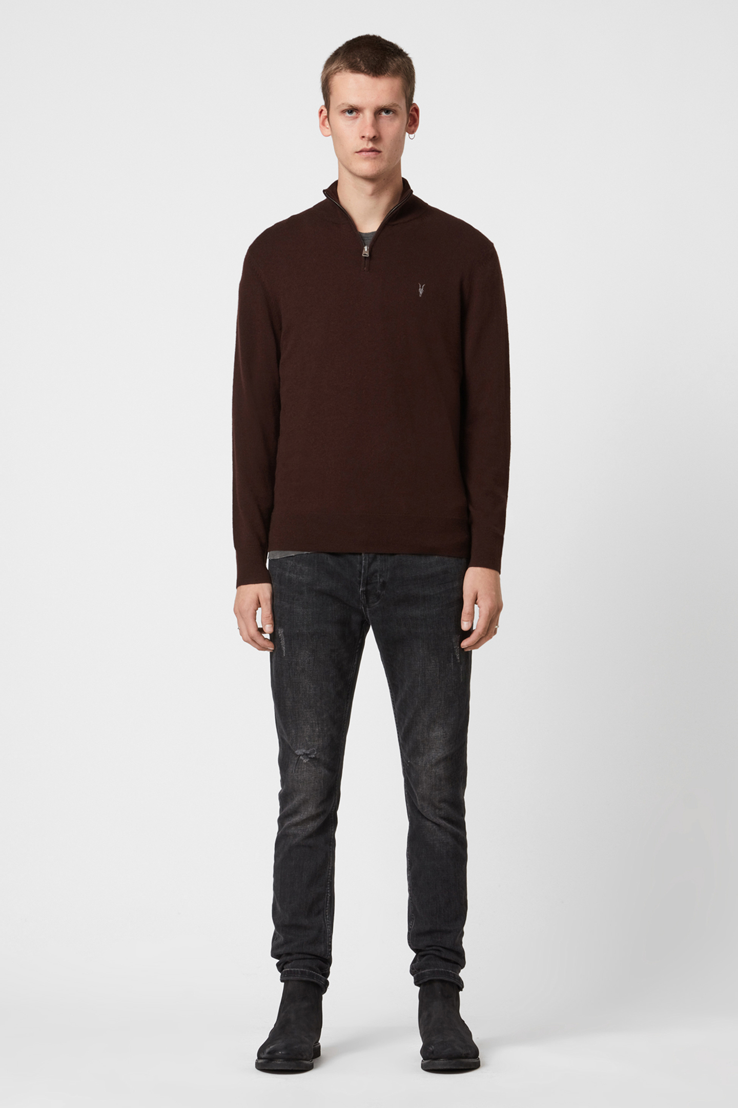 KILBURN ZIP FUNNEL OXBLOOD RED 2