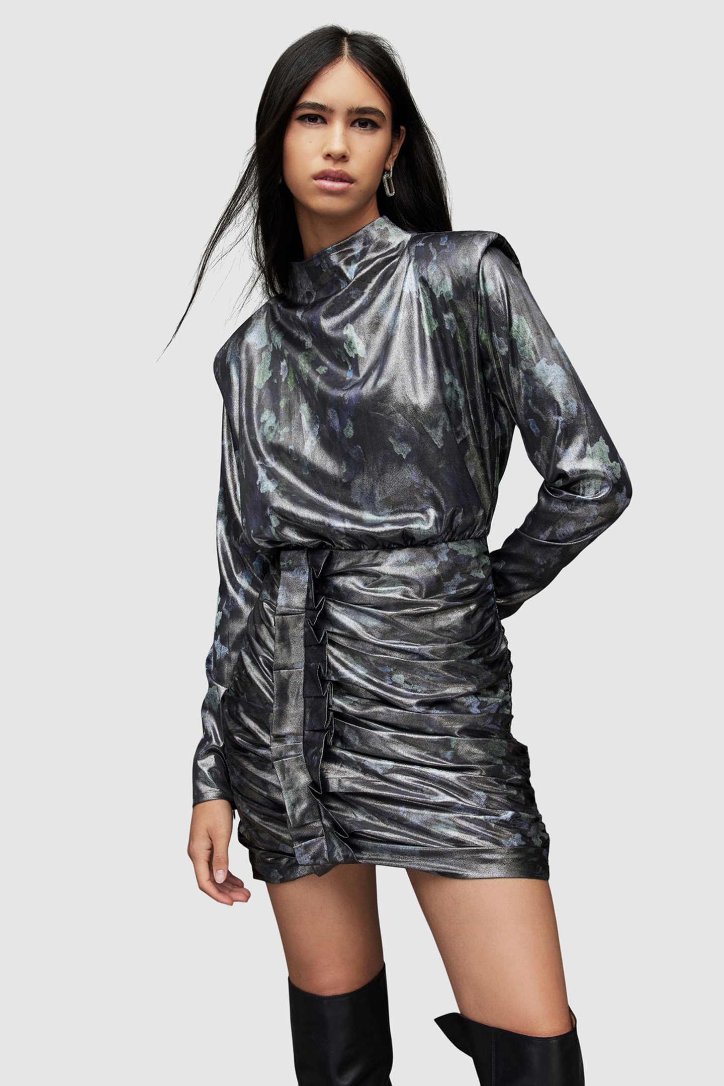 LILLIANA ALVA DRESS JEWEL BLUE by AllSaints
