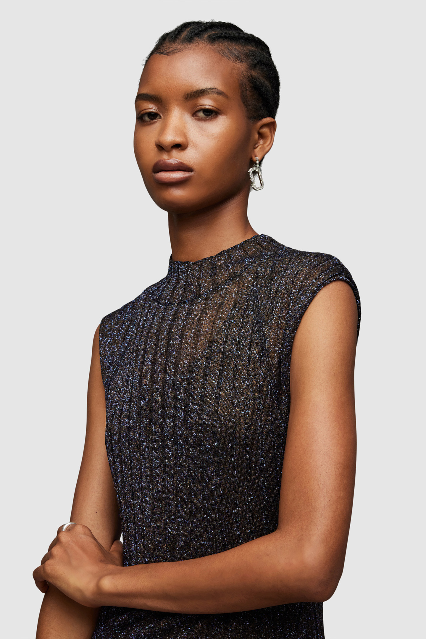 PATRICE DRESS BLACK/ROYAL BLUE 6