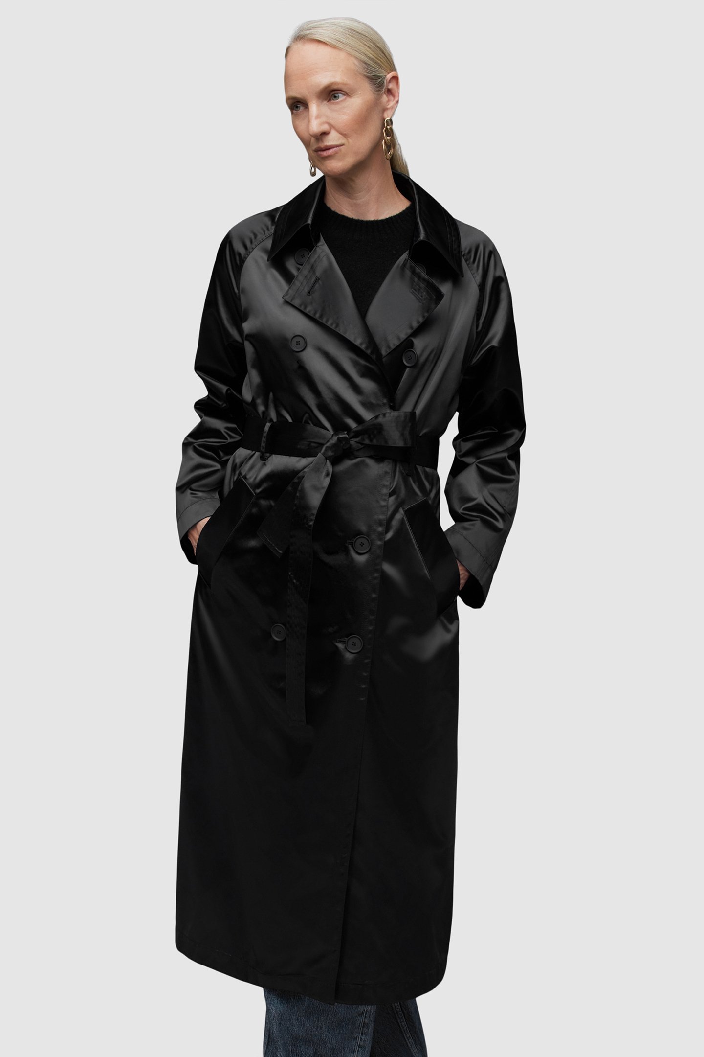 ELLTEE TONI TRENCH BLACK by AllSaints