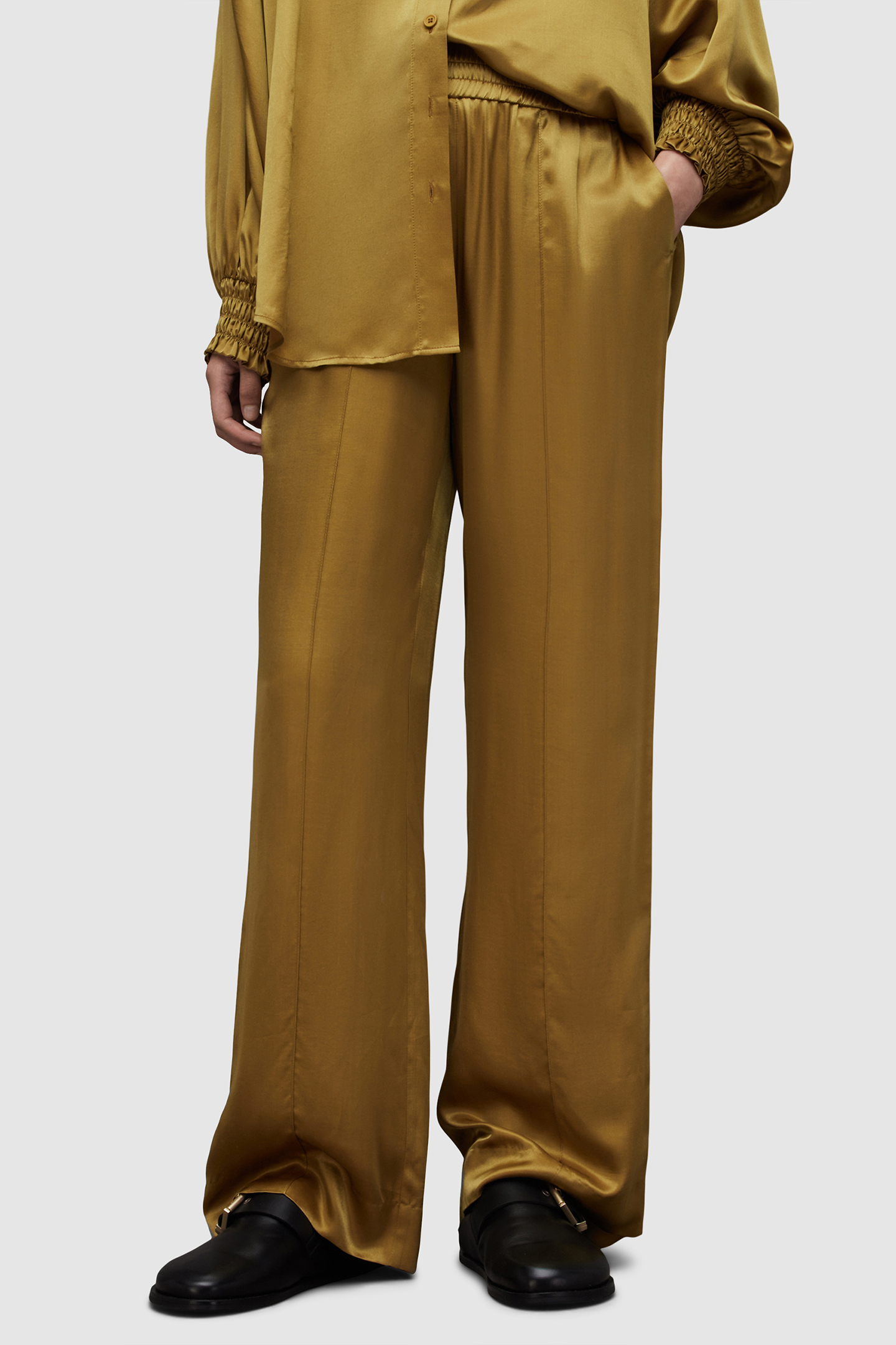 CHARLI TROUSERS ECRU OLIVE GREEN 1