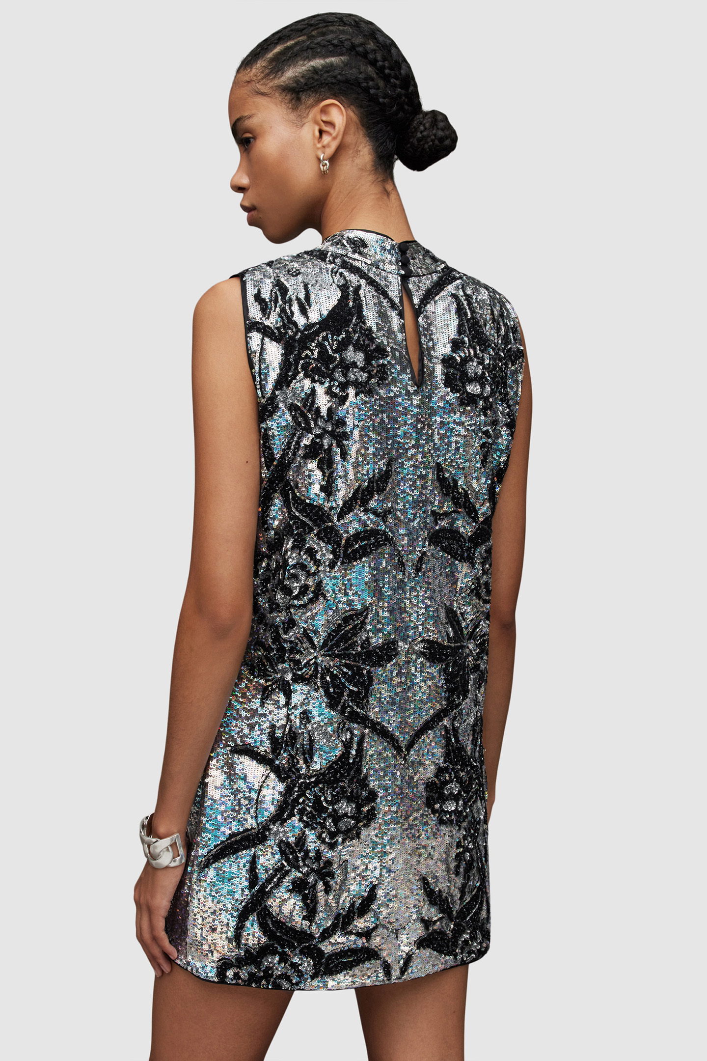 HARPER EMB MINI DRES SILVER 2