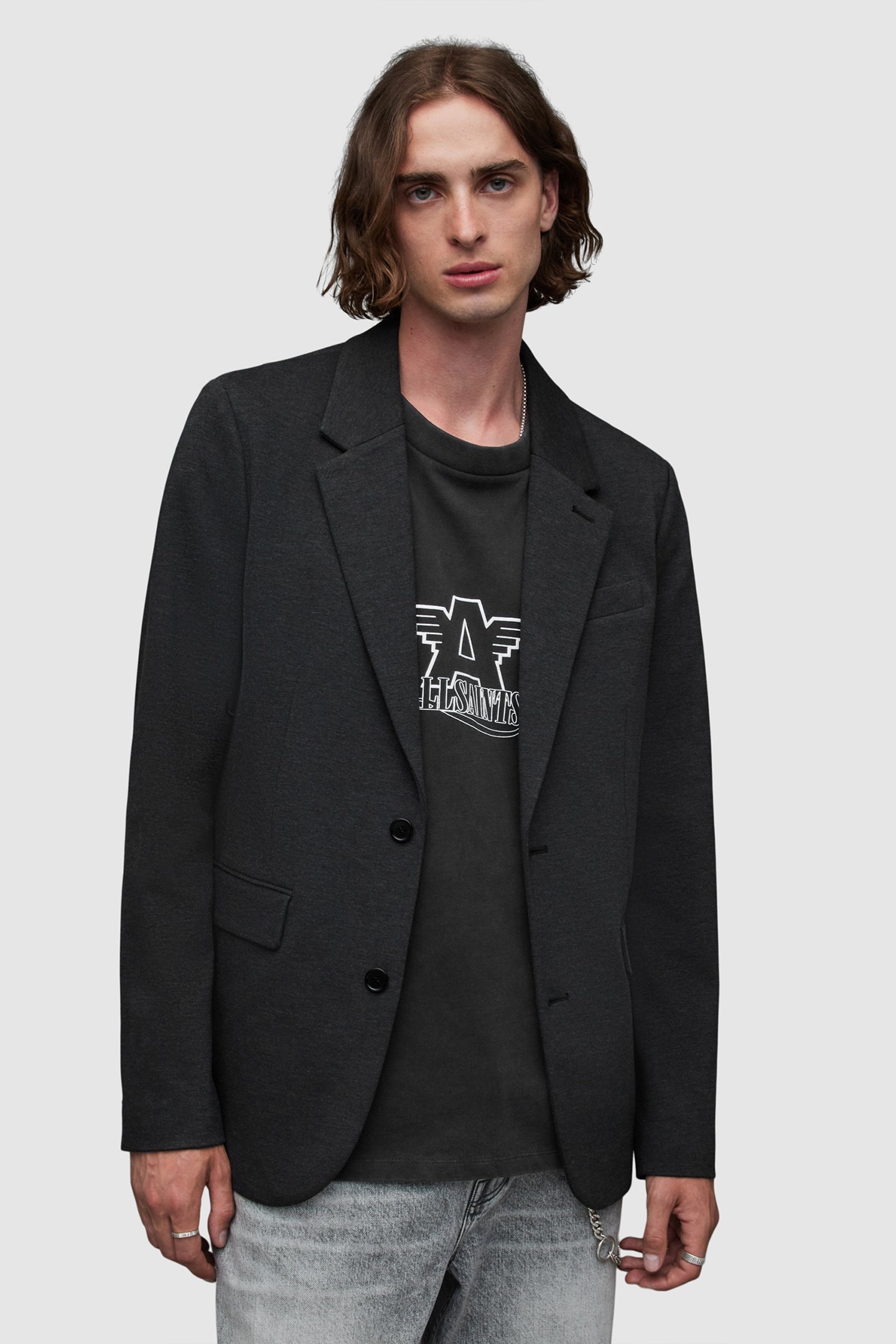 HELM BLAZER CHARCOAL MARL by AllSaints