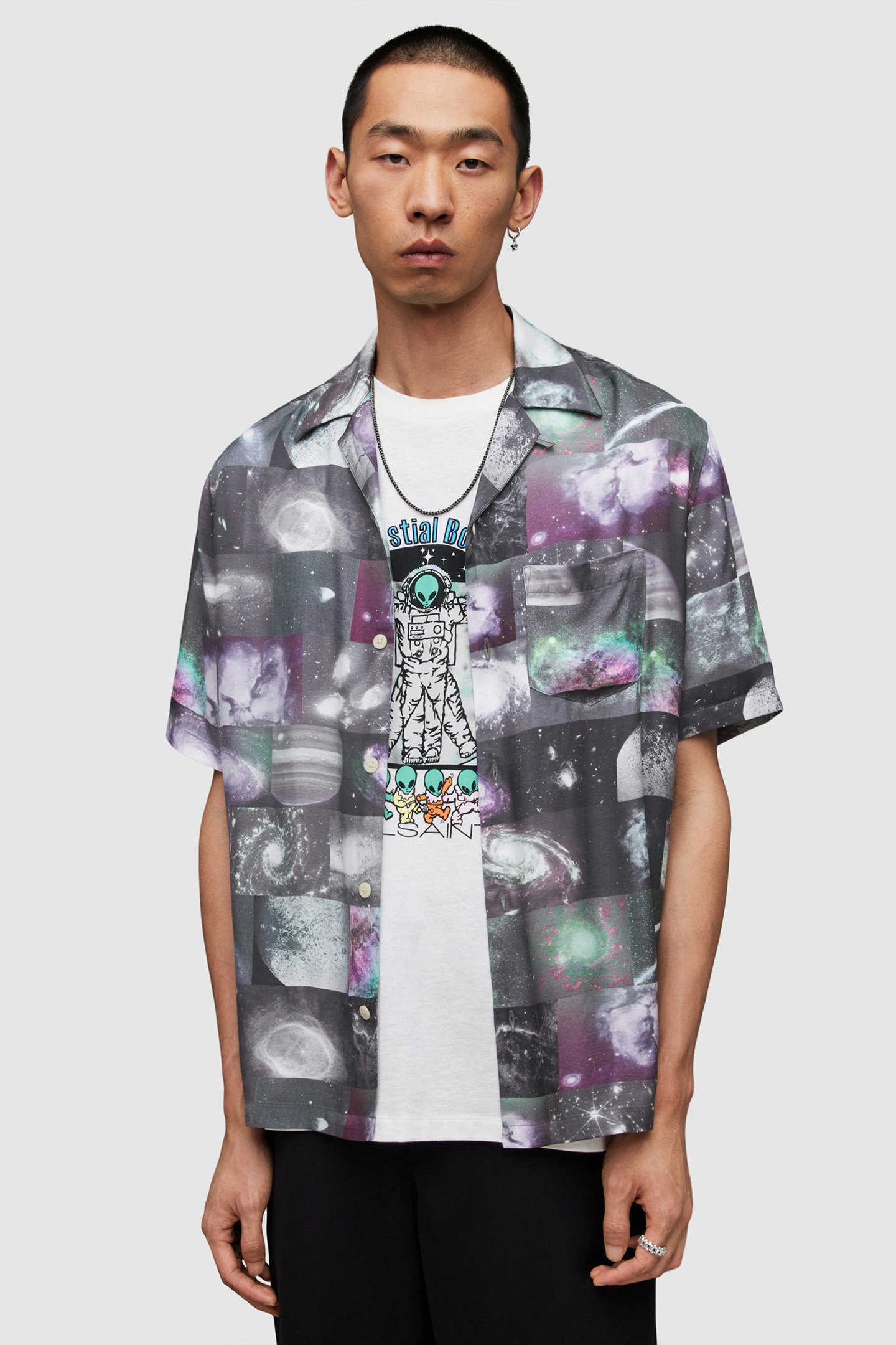 OUT THERE SS SHIRT JET BLACK by AllSaints