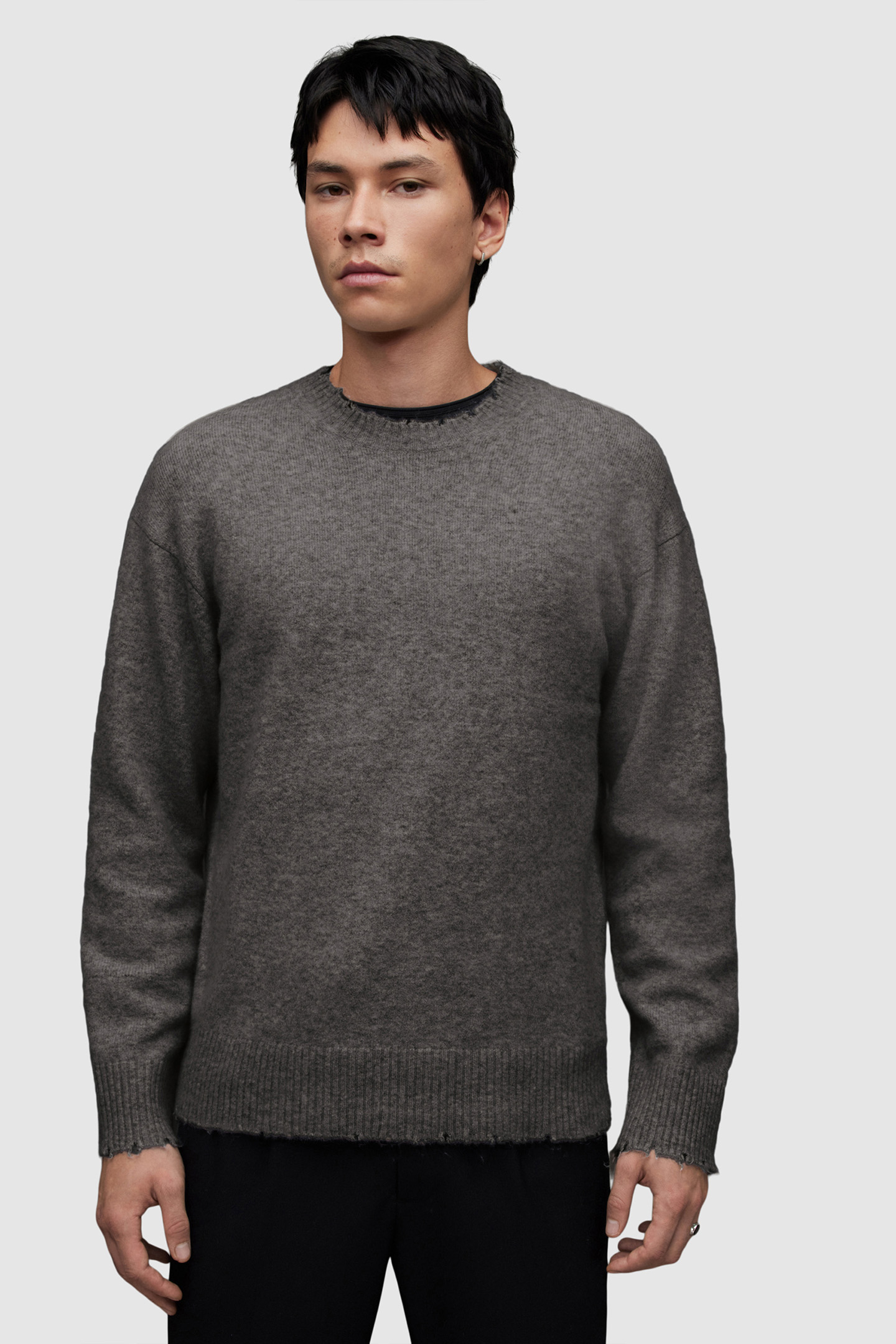 LUKA CREW MONUMENT GREY MARL by AllSaints