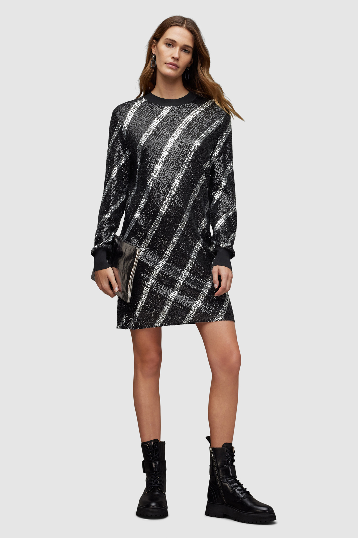 JUELA BOWI DRESS BLACK/SILVER 3