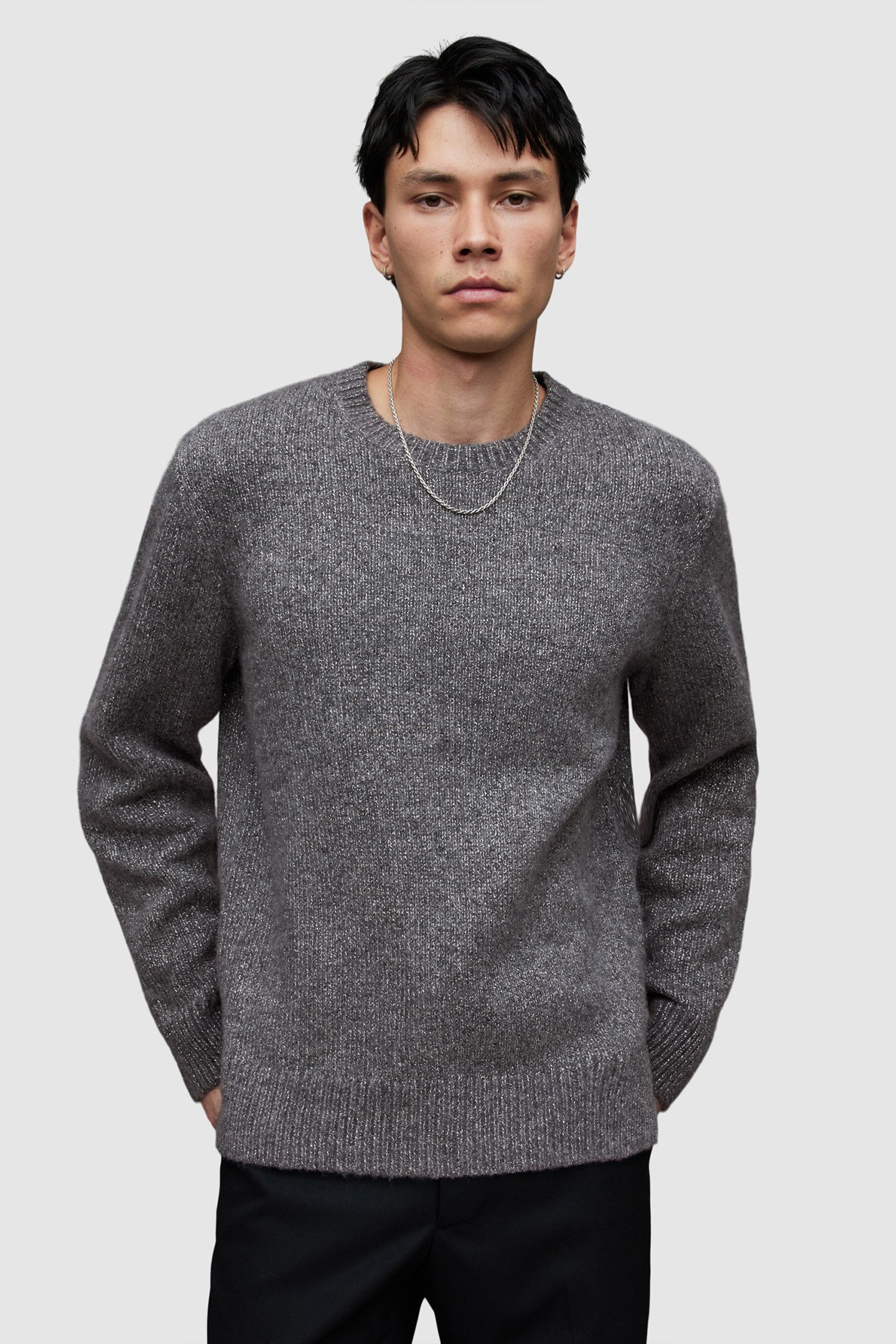 NEBULA CREW PEWTER BLACK by AllSaints