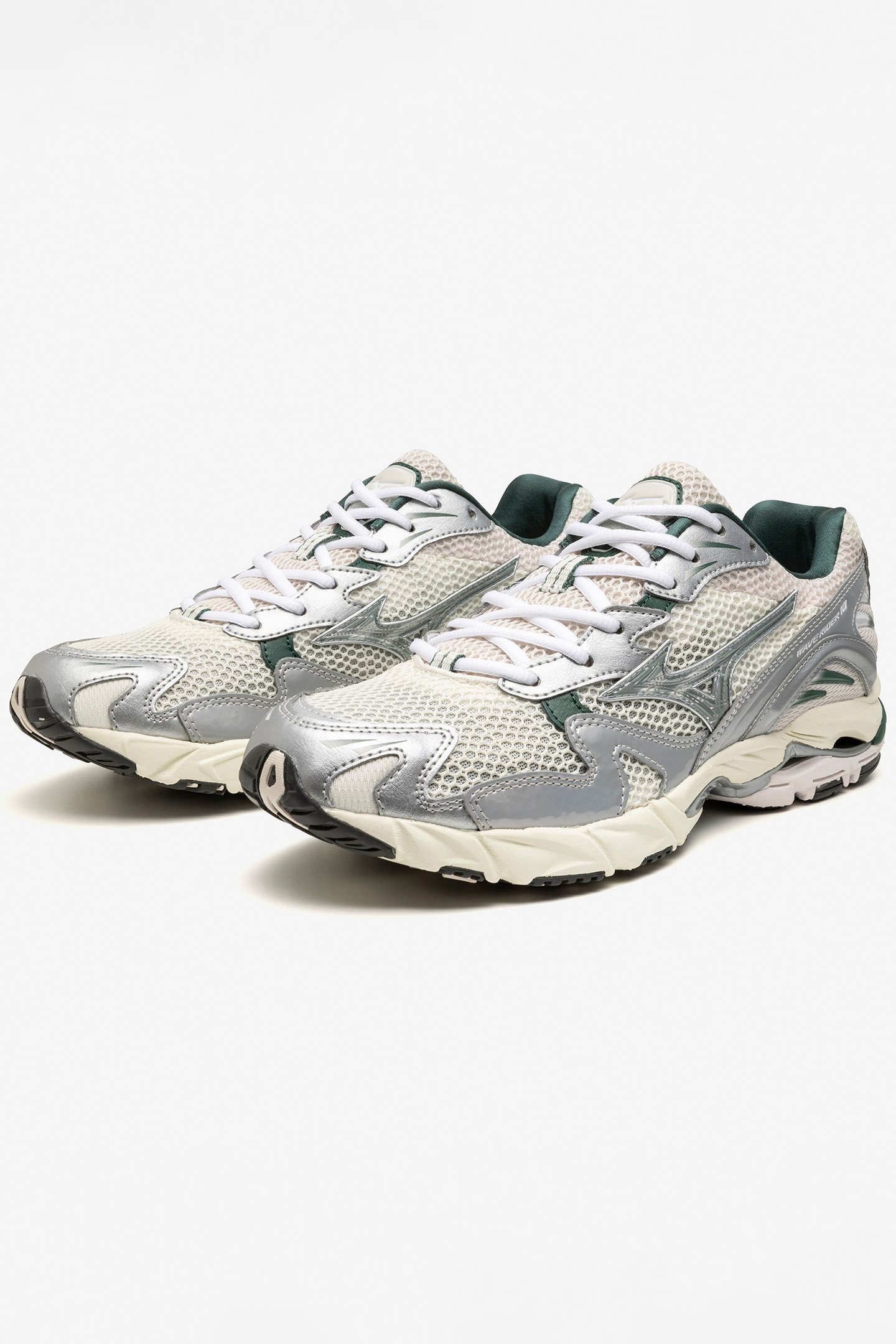 UNISEX SHOE S.L.WAVE RIDER SNOW WHITE/SLATE/BISTRO GREEN by Mizuno