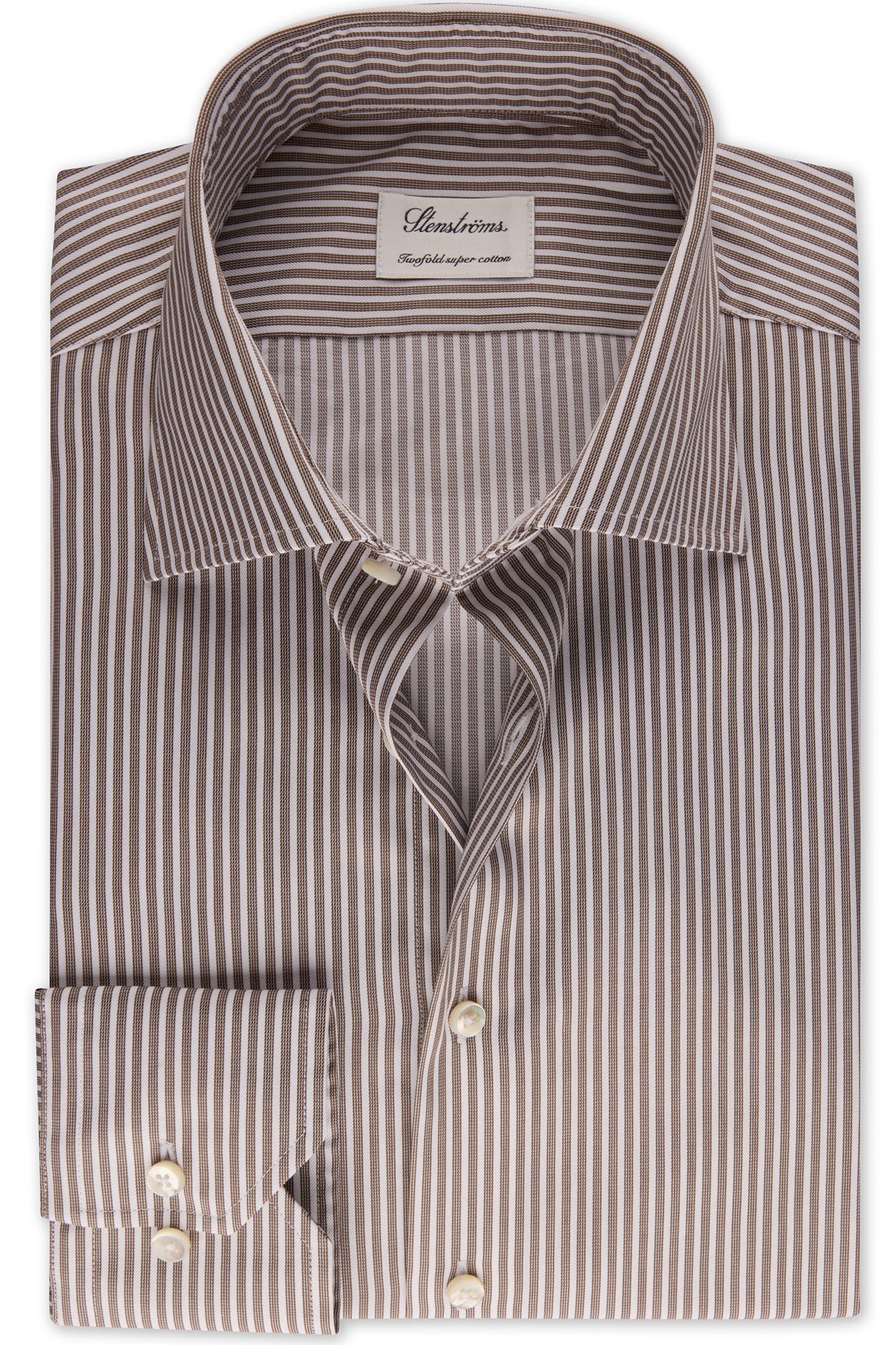 FITTED BODY/77, RM CUFF BROWN STRIPE by Stenströms