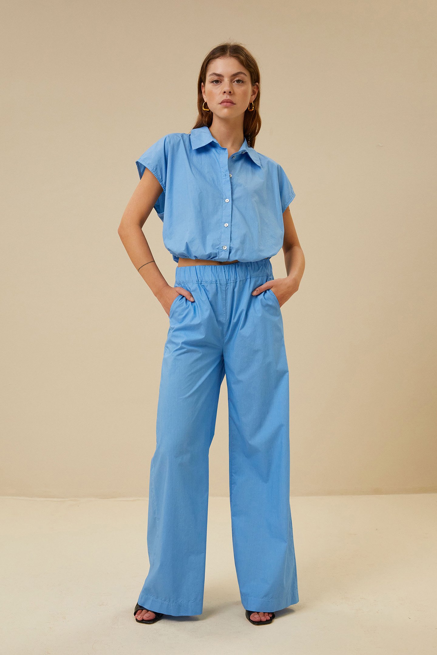 BIEKE POPLIN BLOUSE AQUARIUS by BY-BAR