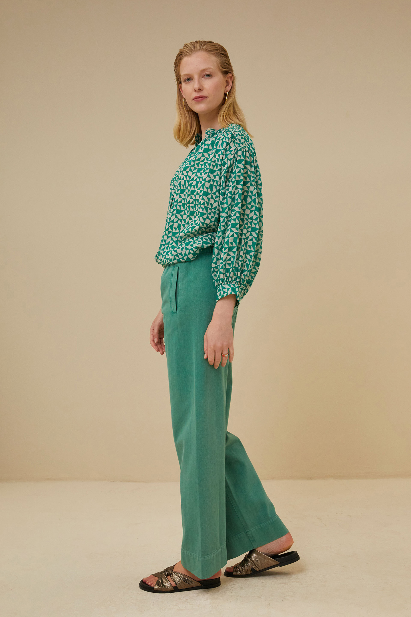 LUCY GRAPHIC BLOUSE GRAPHIC GREEN PRINT 5