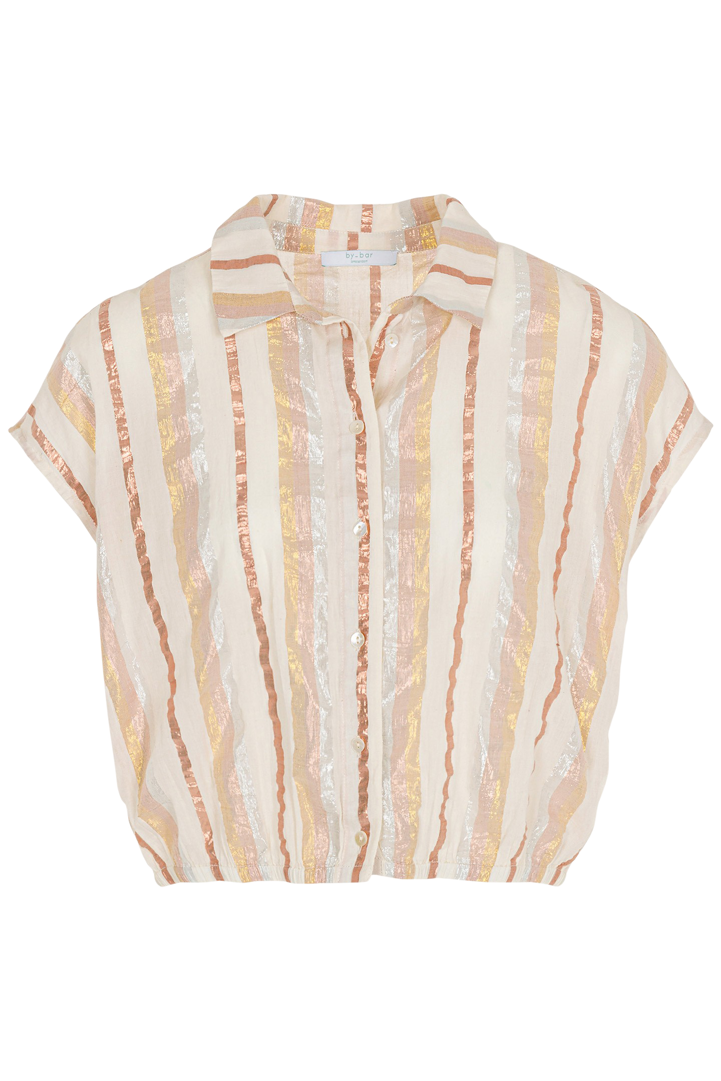 BIEKE GLOSS STRIPE BLOUSE PASTEL GLOSS STRIPE 4