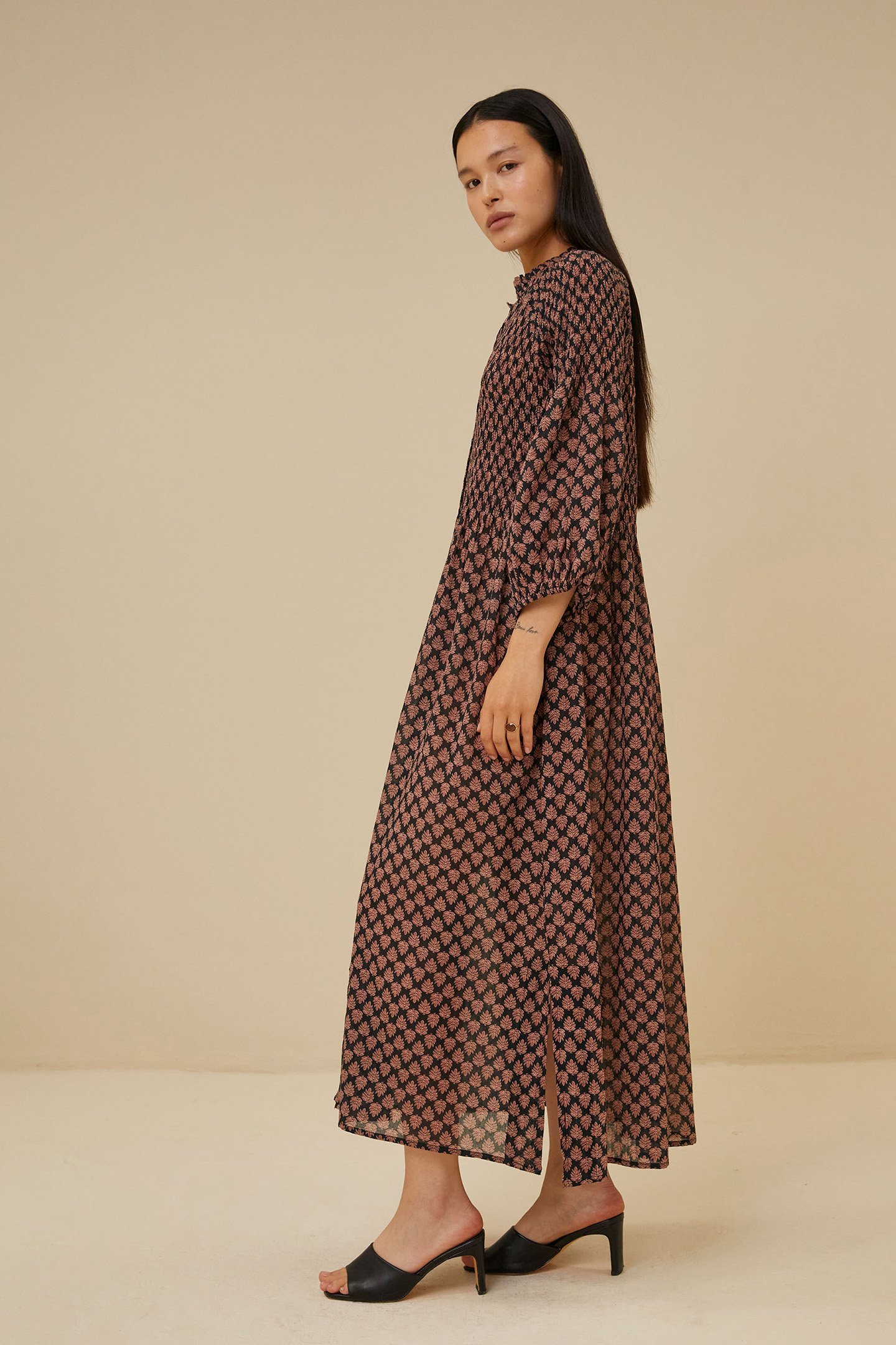 LOULOU LEAF DRESS LEAF PRINT 4