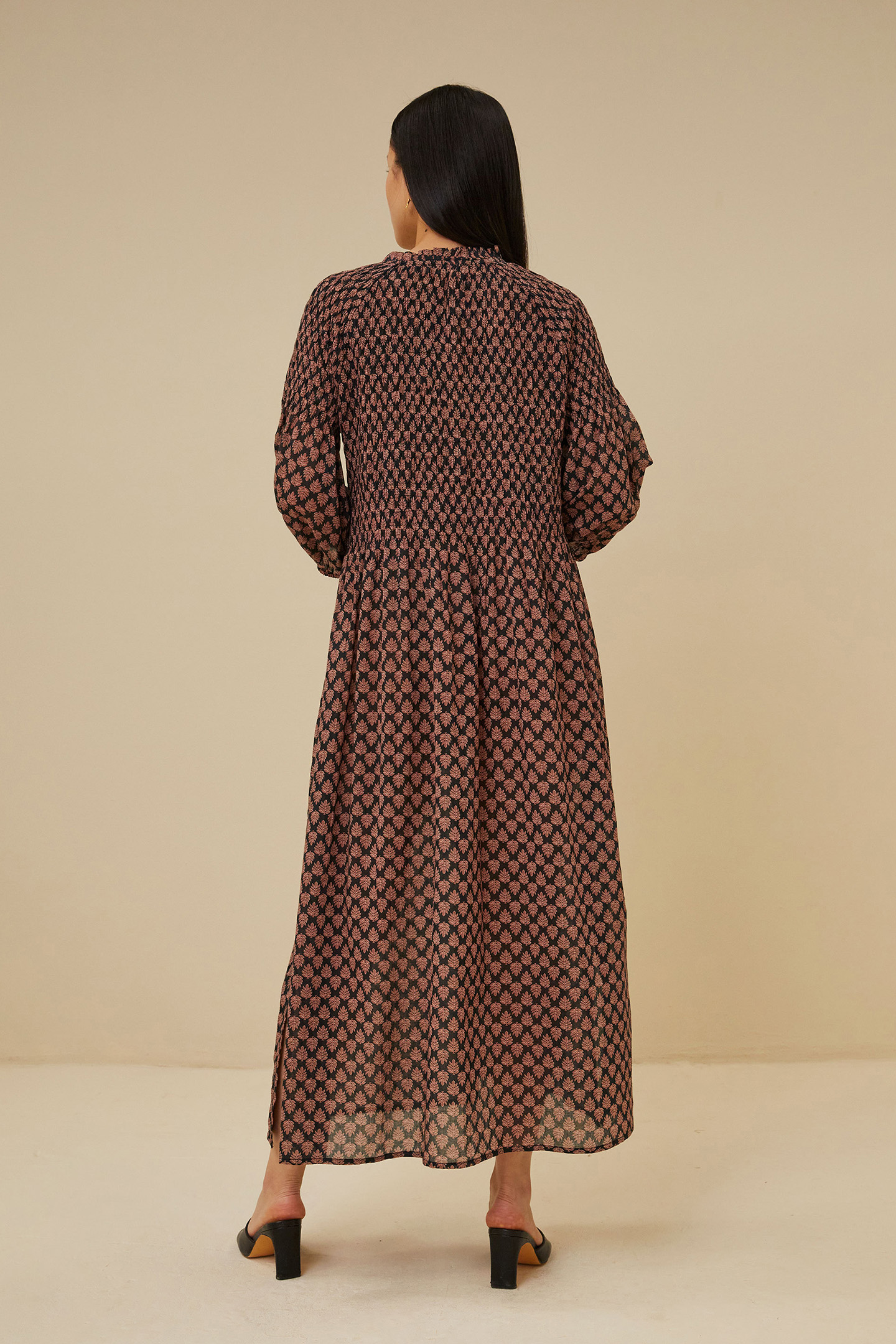 LOULOU LEAF DRESS LEAF PRINT 2