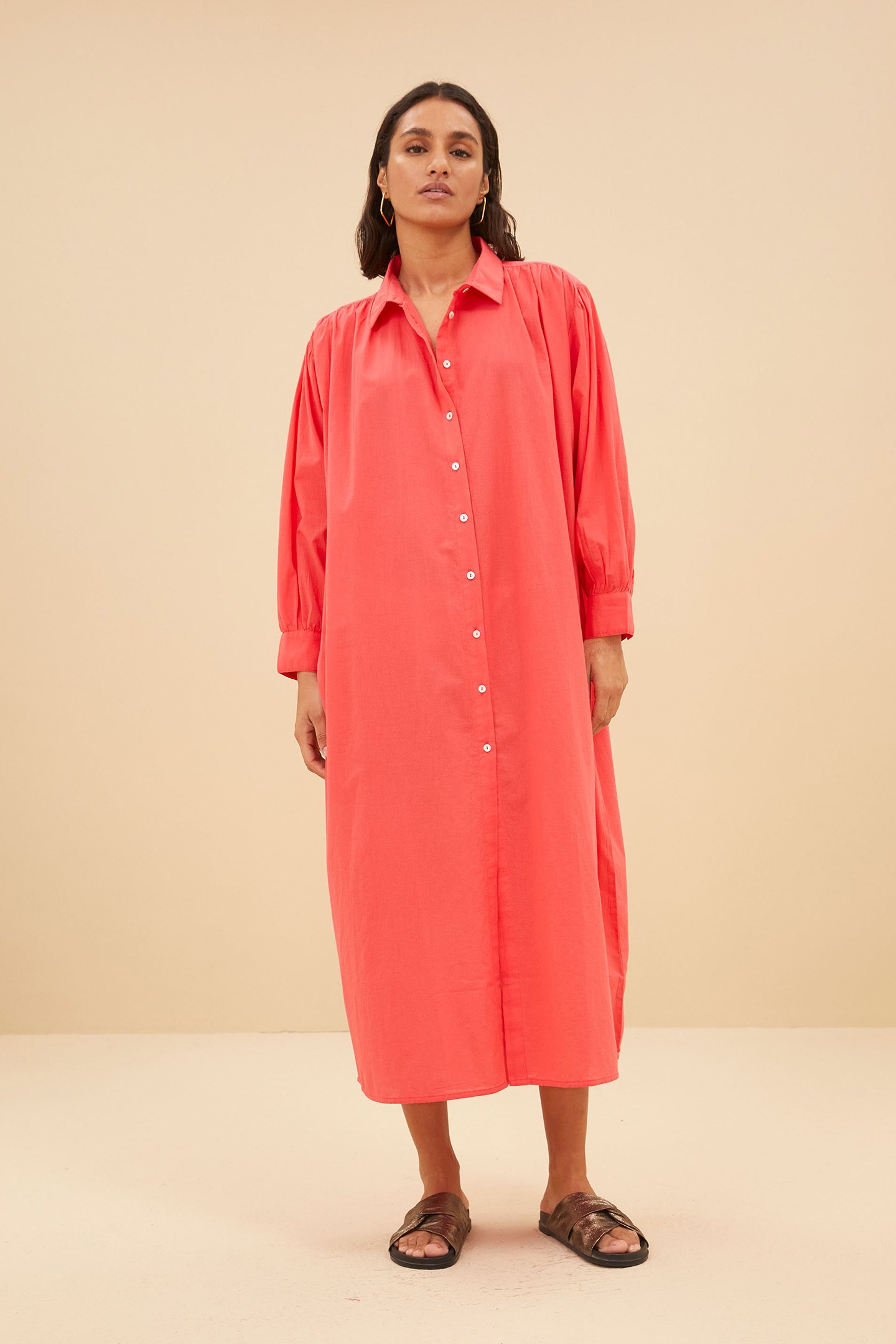 SHIRT DRESS POPPY RED by BY-BAR