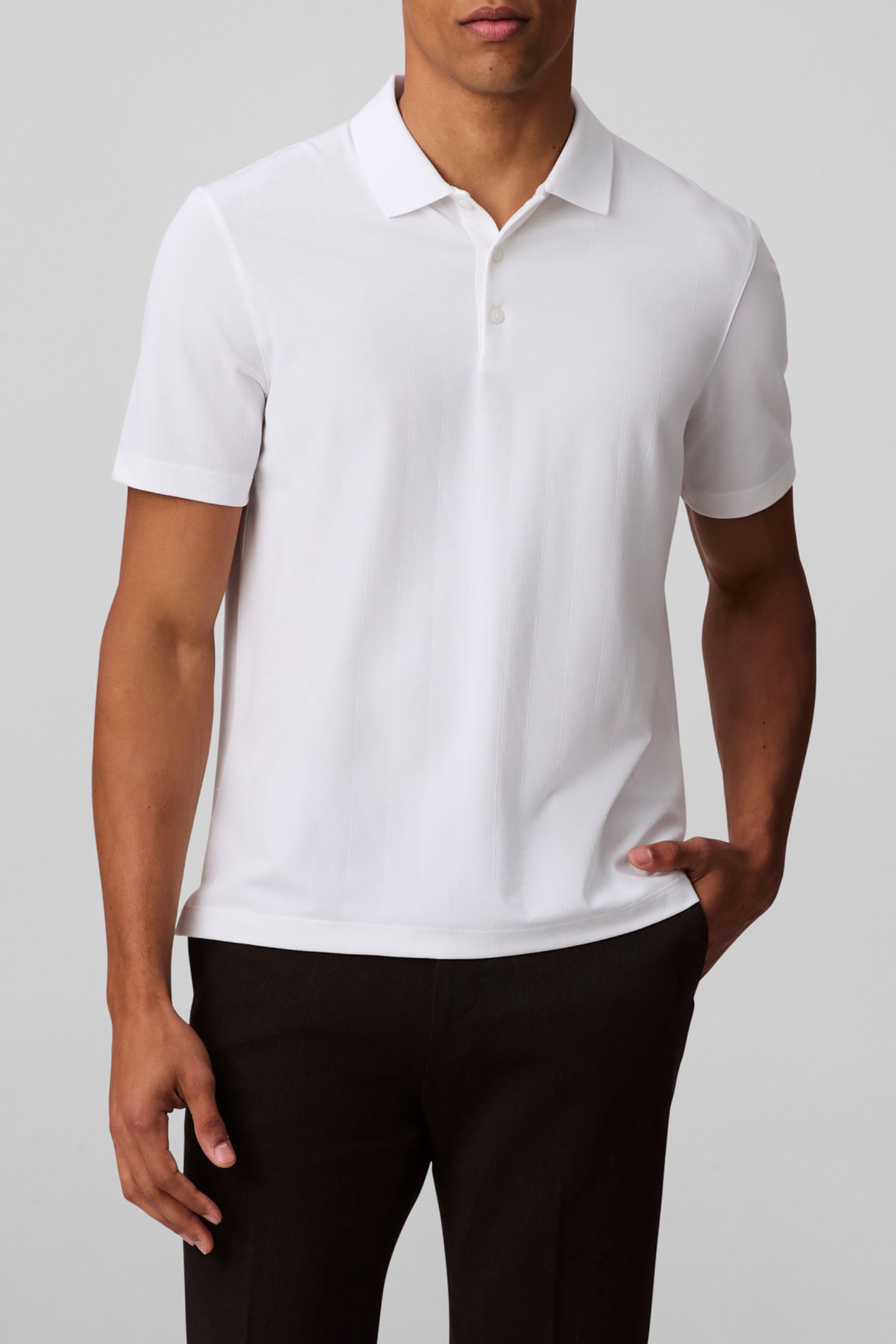 SS STRIPE STRECH JAC BRIGHT WHITE by Calvin Klein