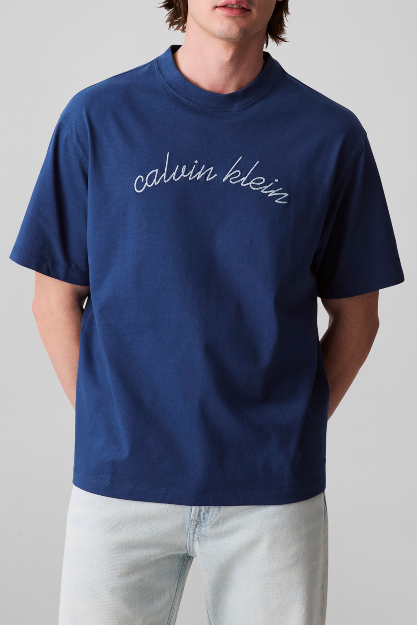 SS CENTER CHAIN STITCH BLUE JEAN by Calvin Klein