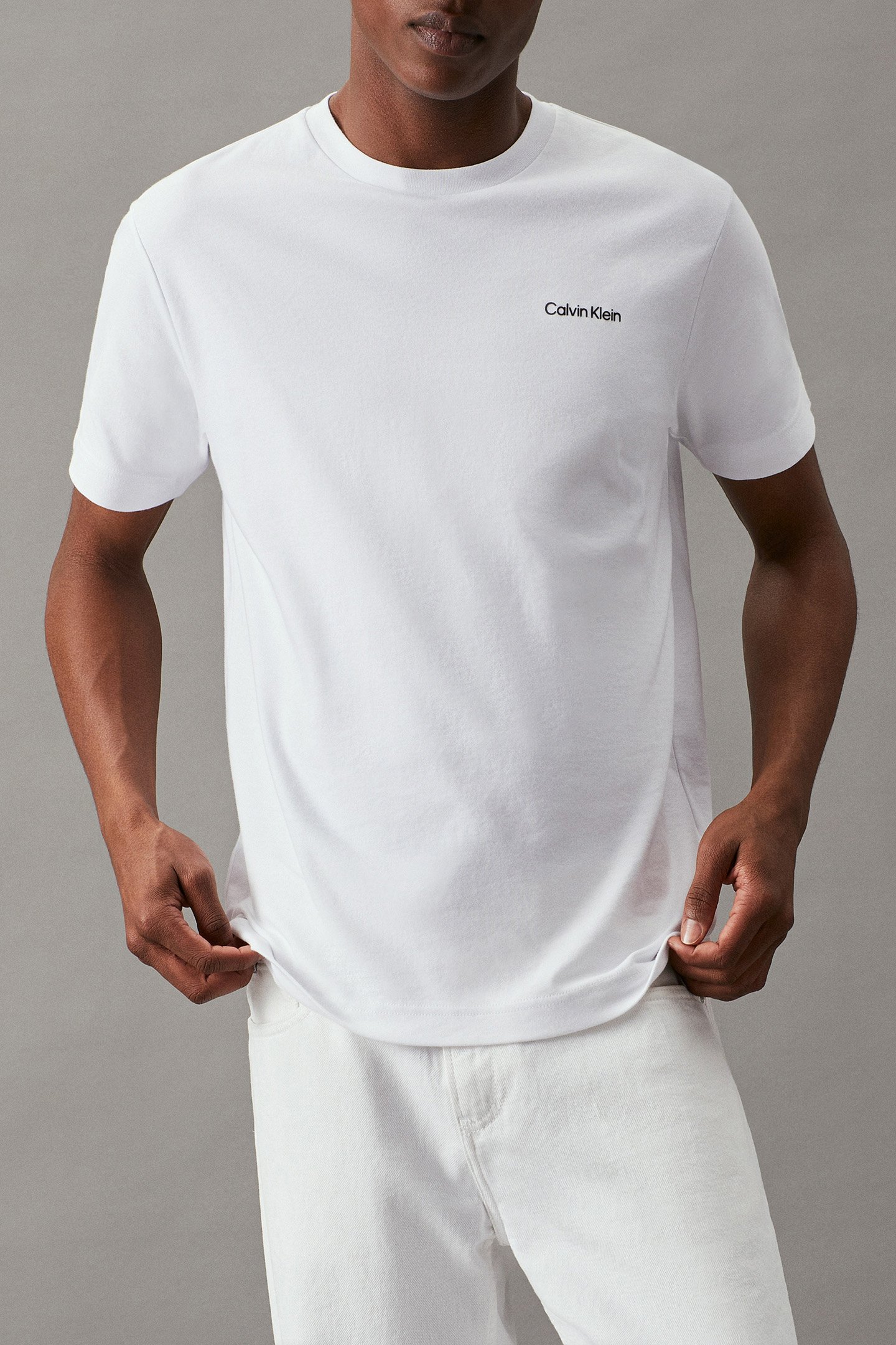 MICRO LOGO INTERLOCK BRIGHT WHITE by Calvin Klein