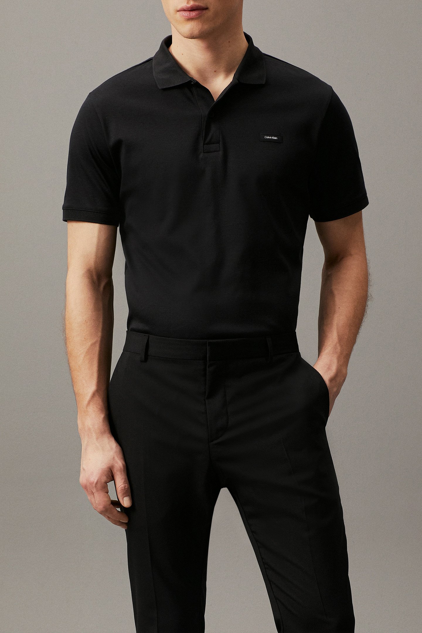 SMOOTH COTTON SLIM CK BLACK by Calvin Klein