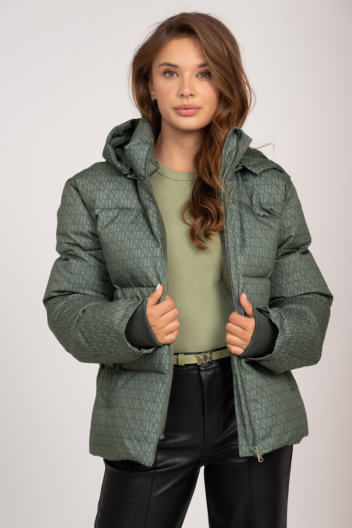 HARPER PUFFER JACKET CROCODILE GREEN by NIK & NIK