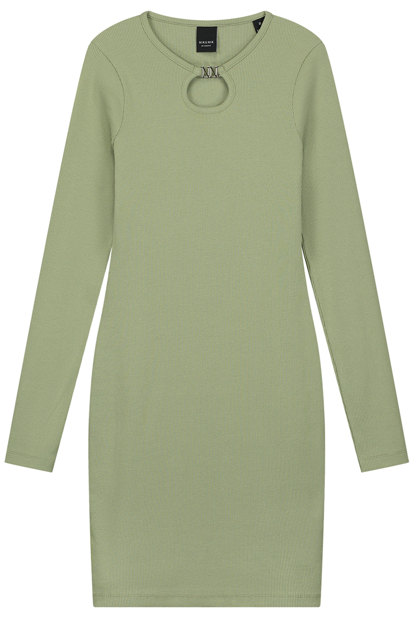 PRESLEY RIB DRESS CROCODILE GREEN 2