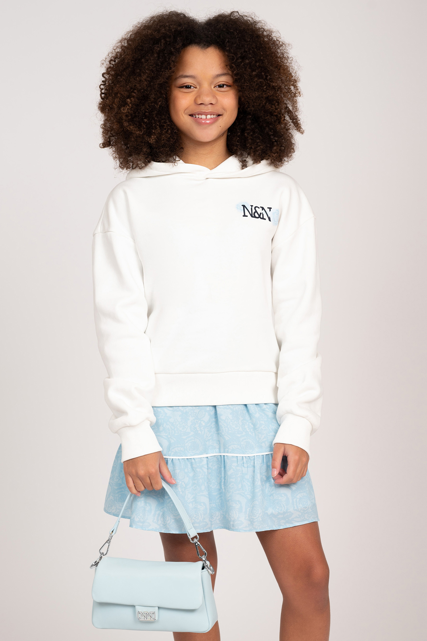LACIE HOODIE OFF WHITE/SKY BLUE by NIK & NIK