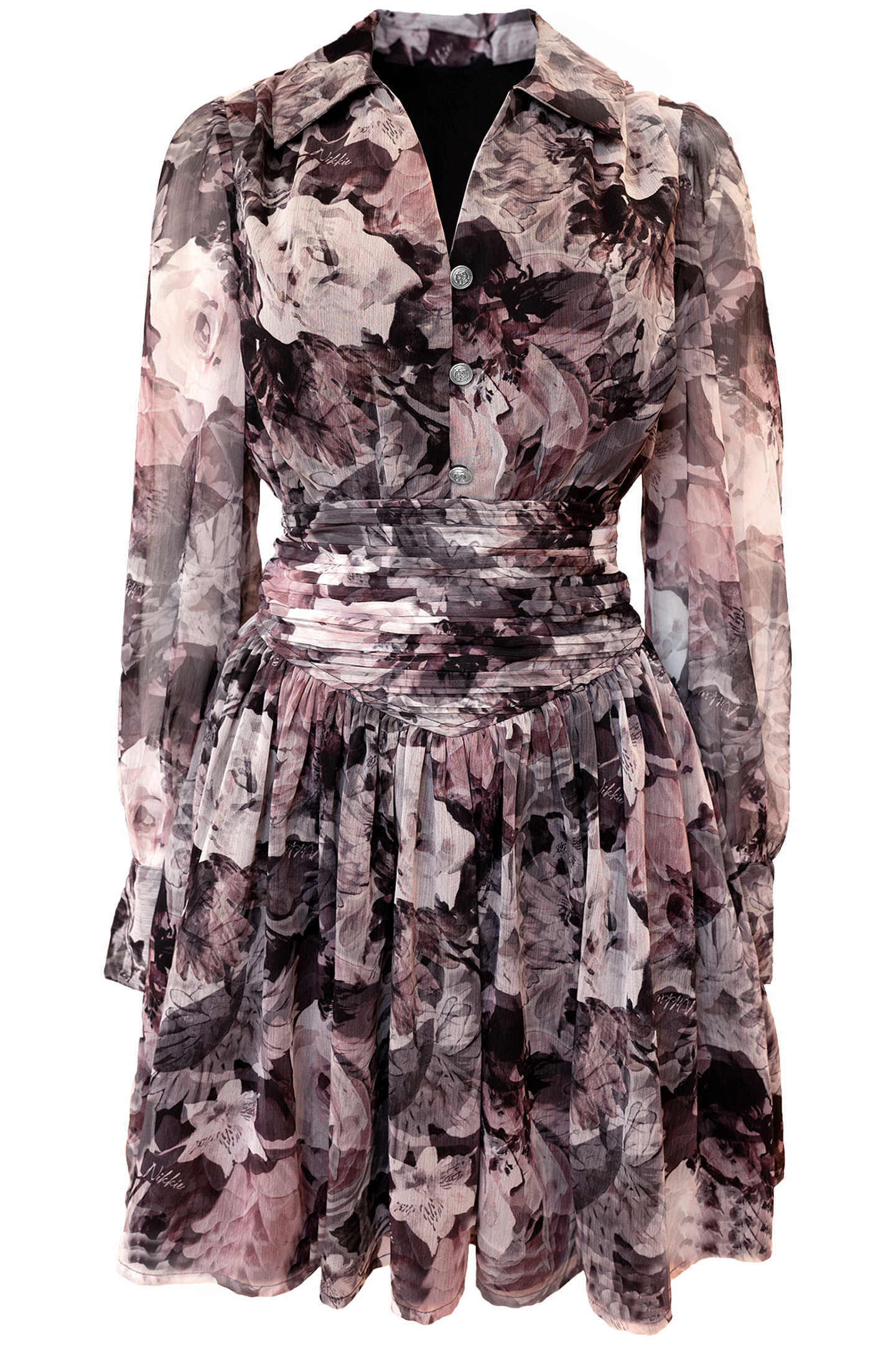 ESSEX PRINT DRESS BLACK 2