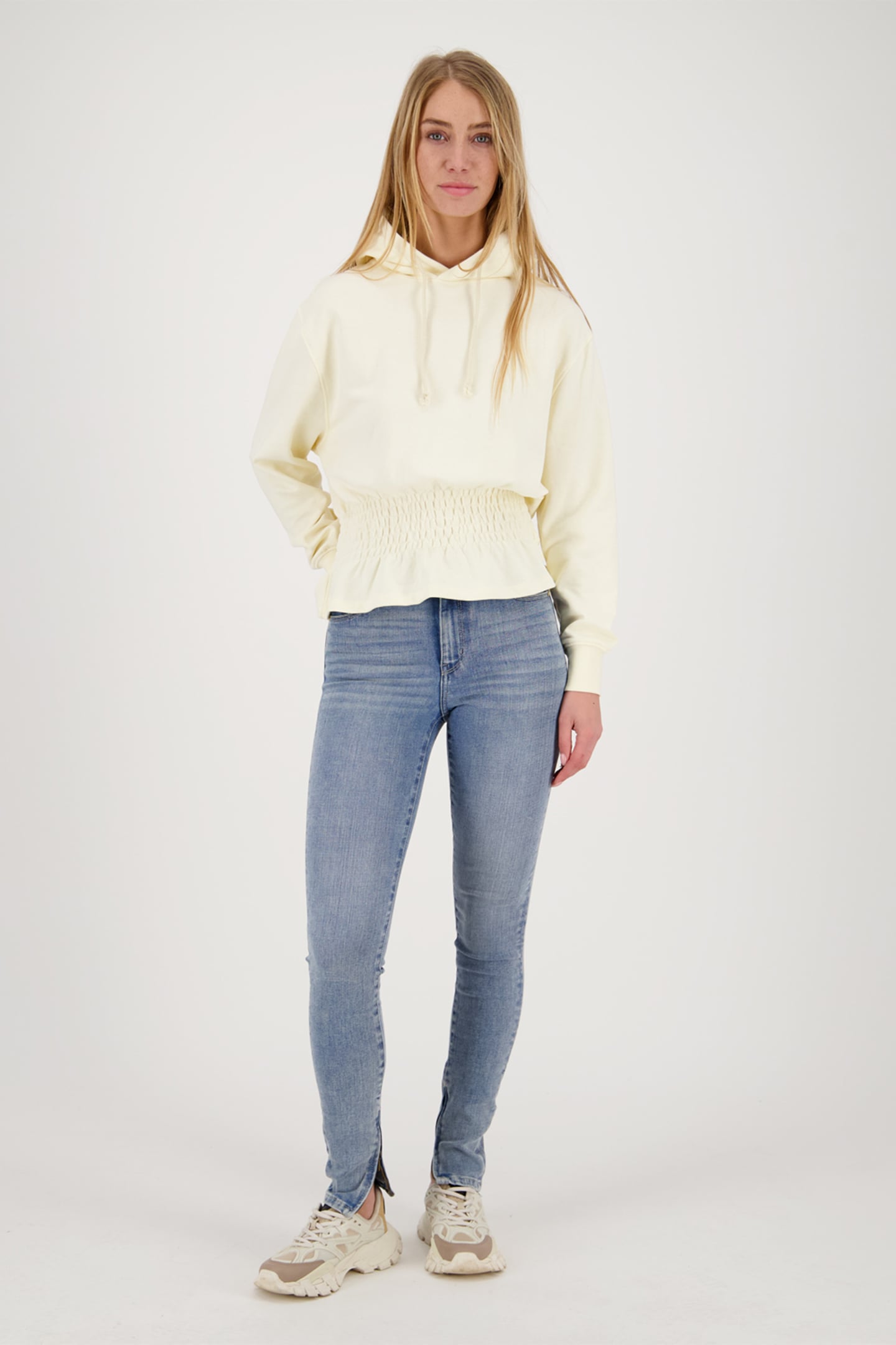 BLOSSOM ZIP JEANS MID BLUE STONE 3