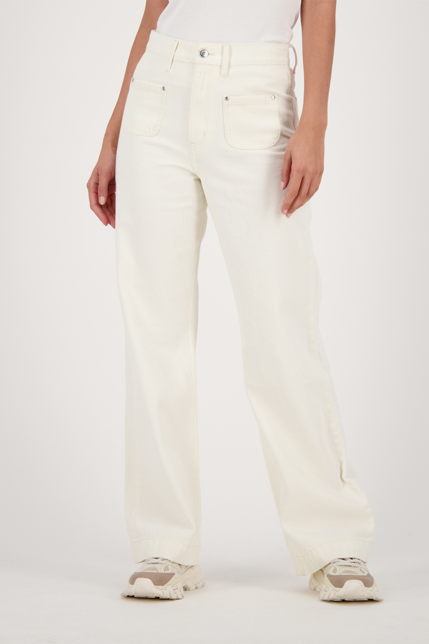 OASIS PATCHED-ON POCKETS JEANS BRIGHT CREAM 1