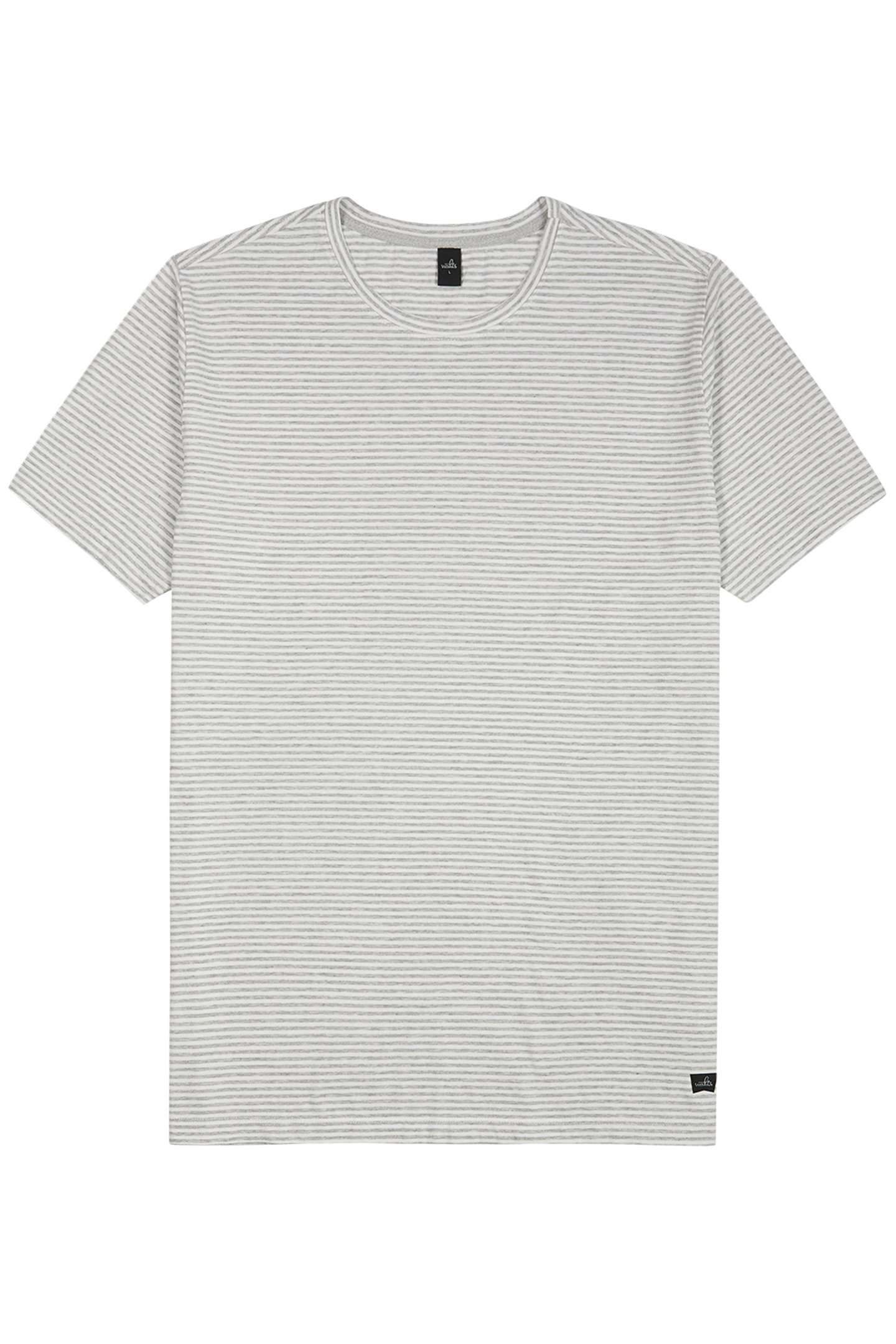 WOODS | CREW NECK T-SHIRT GREY/WHITE STRIPE by WAHTS