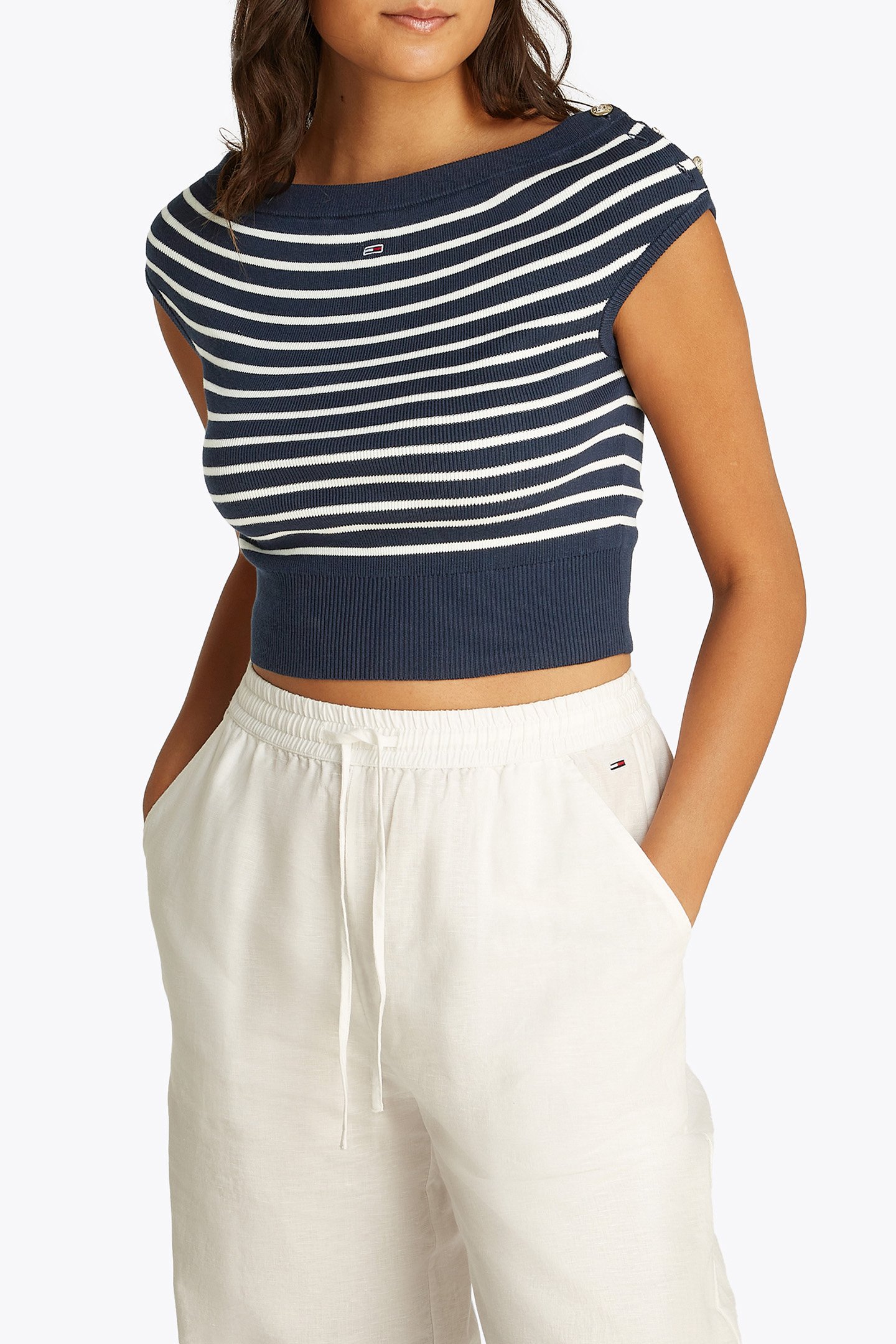 TJW OFF SHOULDER STR DARK NIGHT NAVY by Tommy Hilfiger
