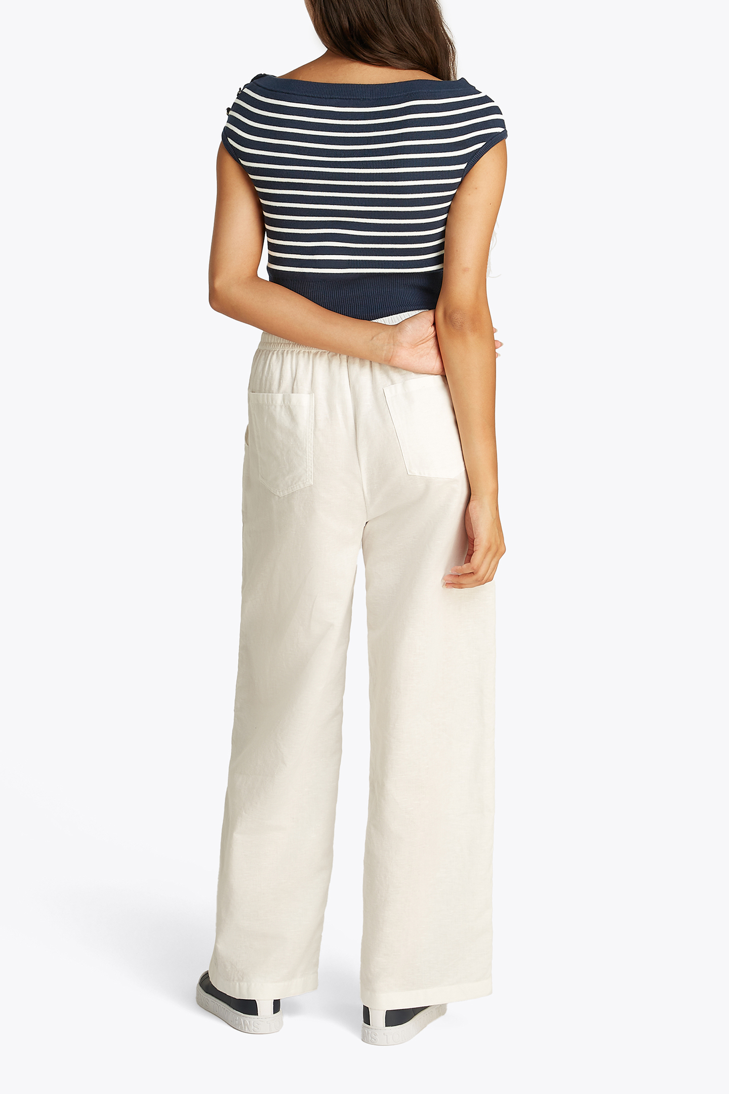 TJW RELAXED FIT OFF SHOULDER T-SHIRT DARK NIGHT NAVY 3