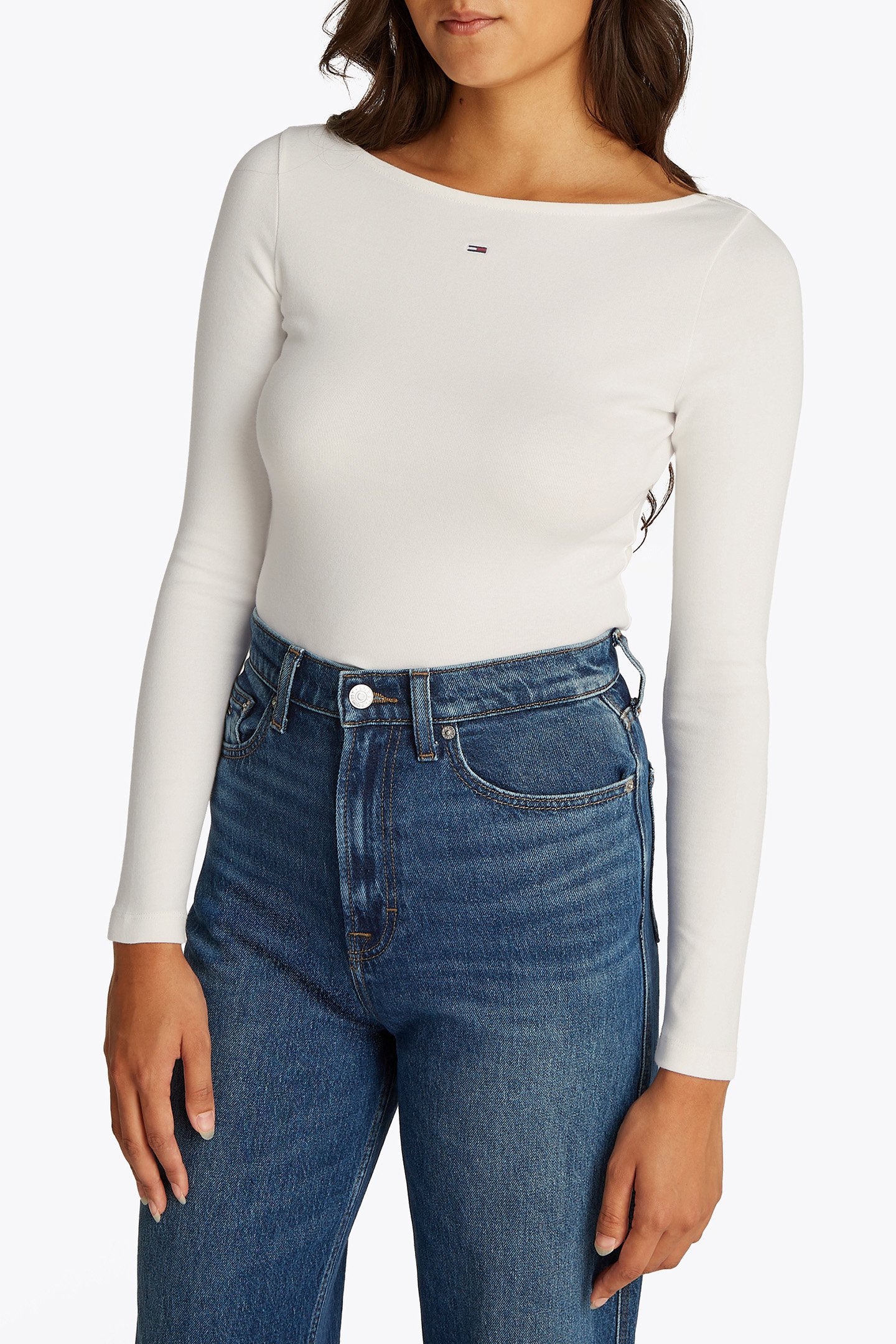 TJW BOAT NECK TOP LS ECRU by Tommy Hilfiger