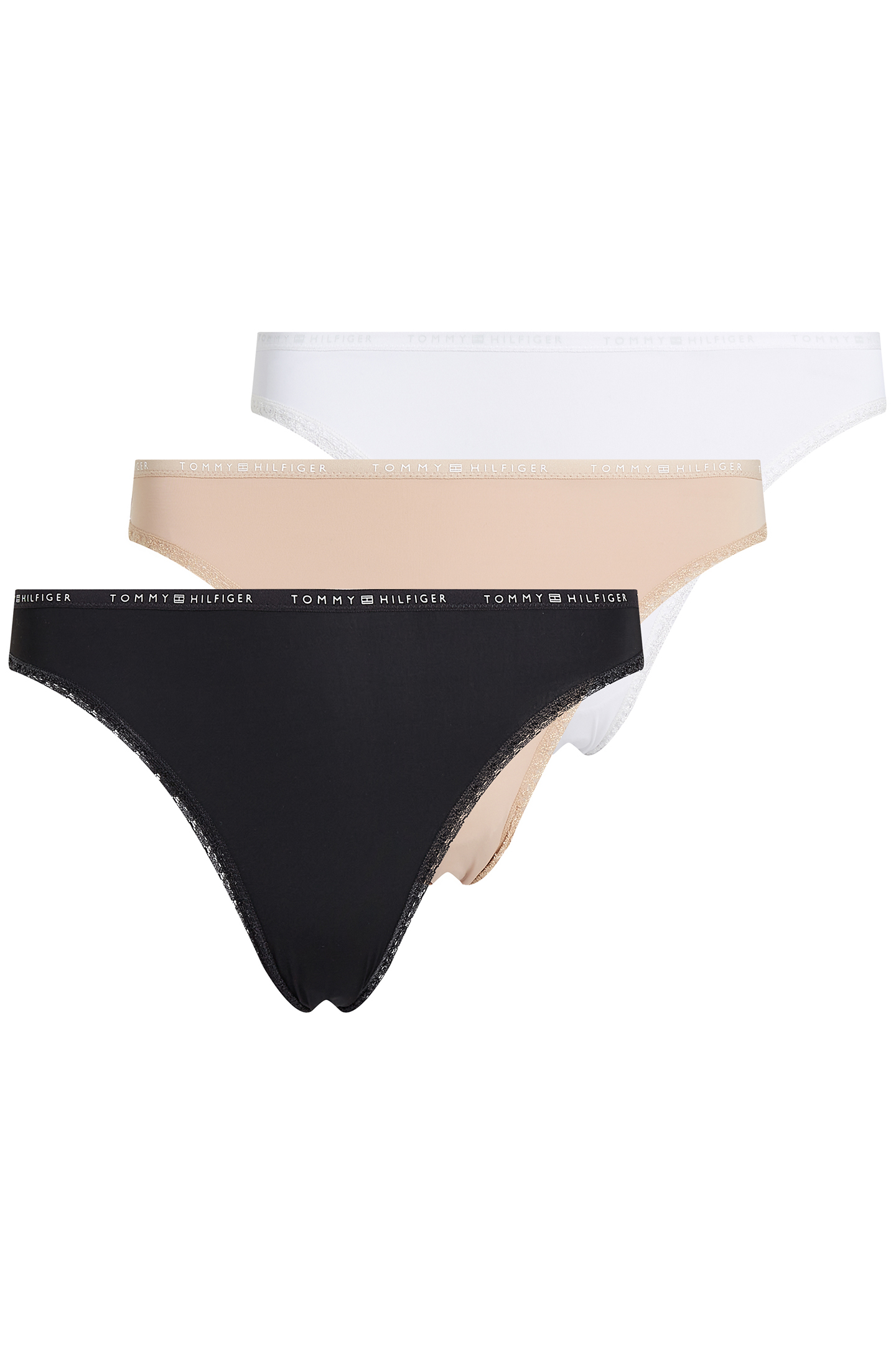 3 PACK LACE BIKINI MISTY BLUSH / WHITE / BLACK 1