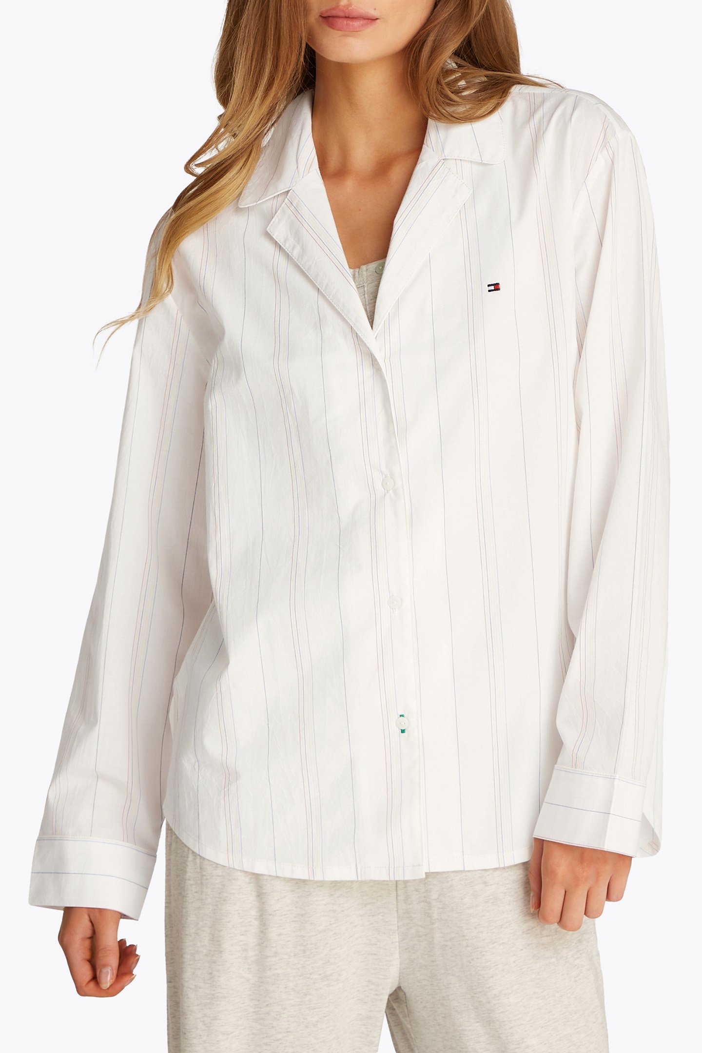 LS POPLIN SHIRT MULTI COLOUR THIN STRIPES by Tommy Hilfiger